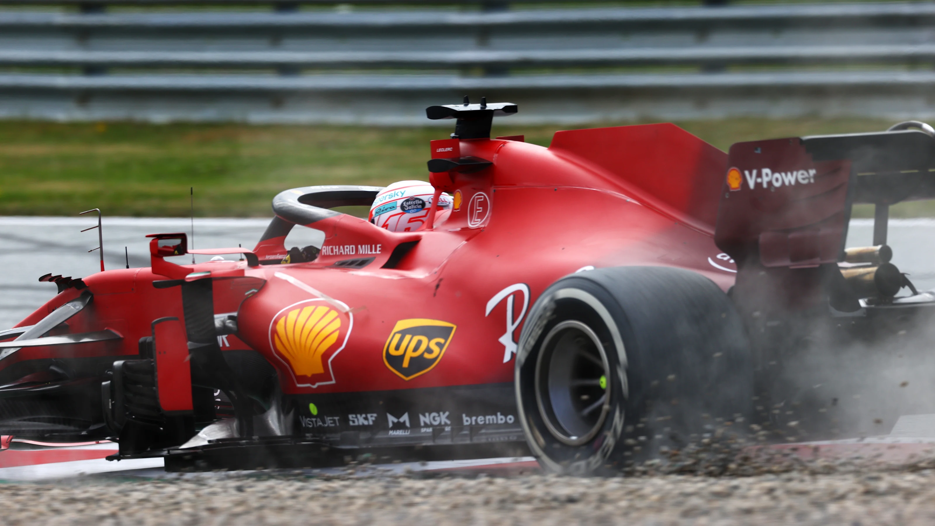 SPIELBERG, AUSTRIA - JULY 04: Charles Leclerc of Monaco driving the (16) Scuderia Ferrari SF21 runs