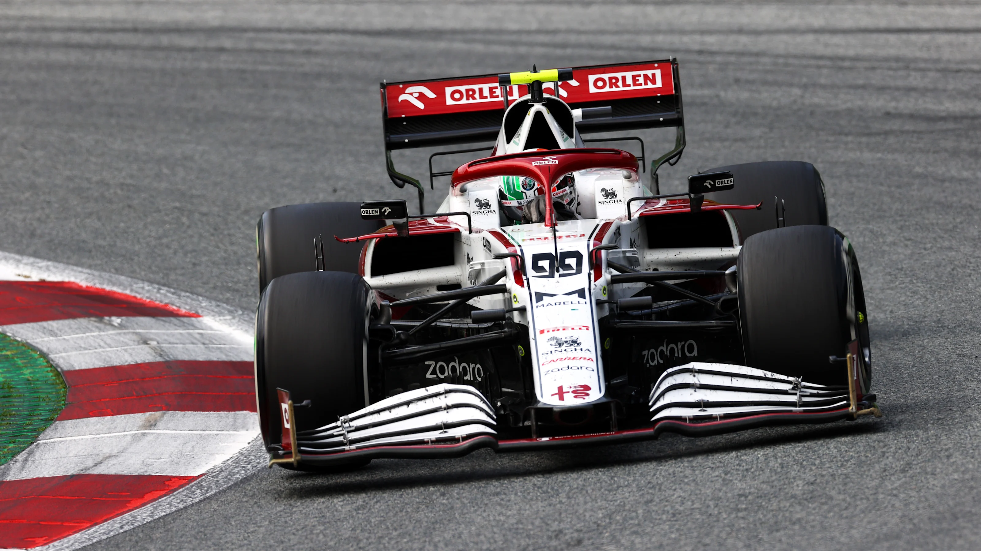 SPIELBERG, AUSTRIA - JULY 04: Antonio Giovinazzi of Italy driving the (99) Alfa Romeo Racing C41
