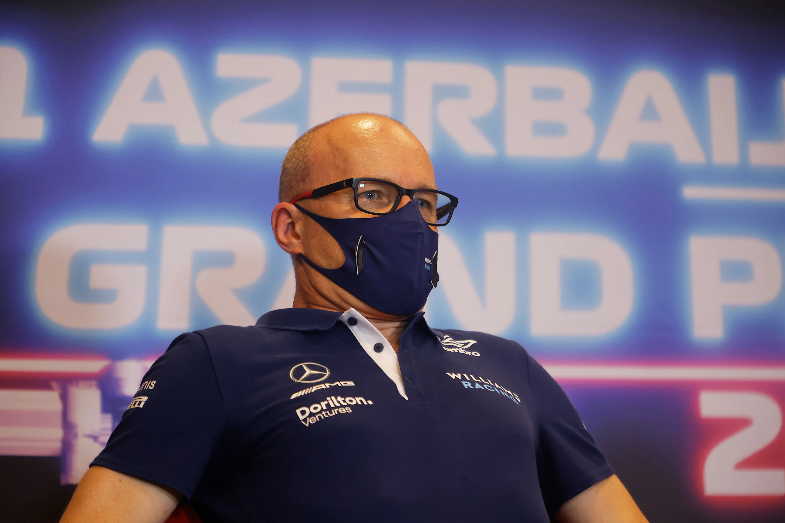 BAKU, AZERBAIJAN - JUNE 04: Williams Team Principal Simon Roberts talks in the Team Principals
