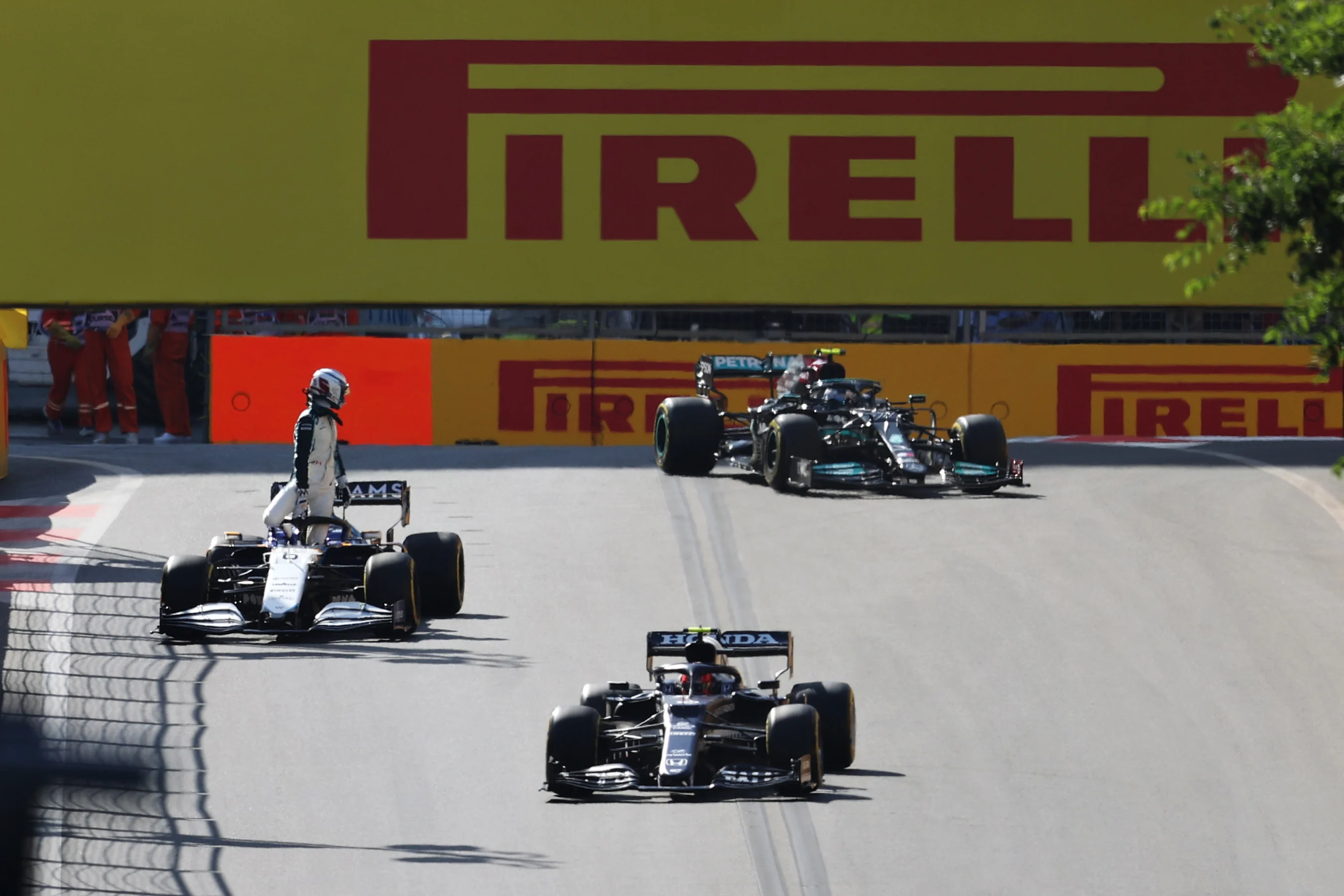 BAKU, AZERBAIJAN - JUNE 04: Nicholas Latifi of Canada and Williams looks on as he climbs out of his