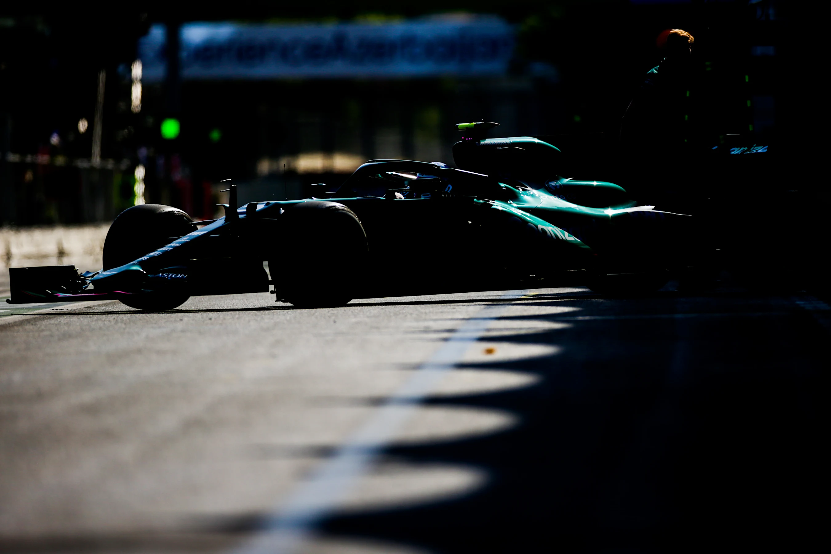BAKU, AZERBAIJAN - JUNE 04: Sebastian Vettel of Aston Martin and Germany > during practice ahead of