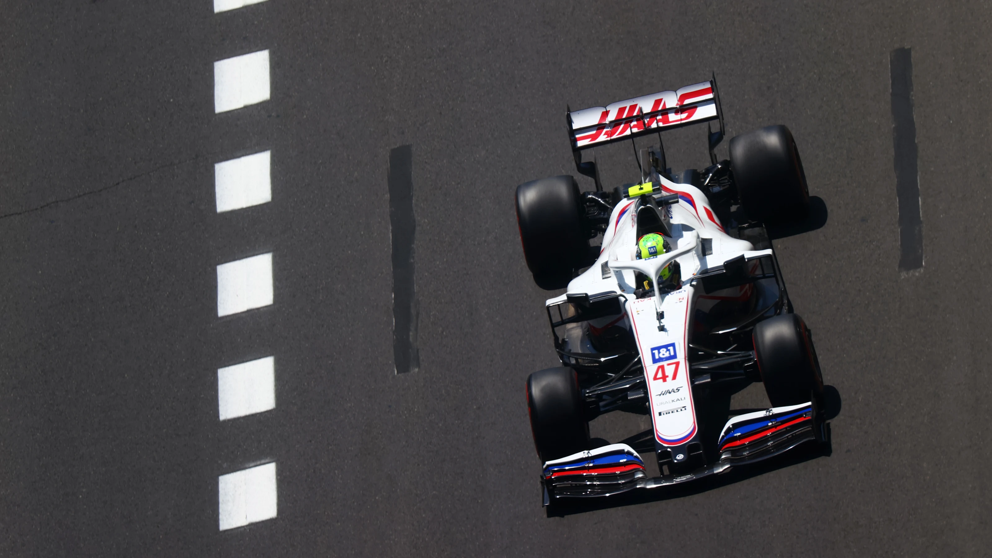 BAKU, AZERBAIJAN - JUNE 05: Mick Schumacher of Germany driving the (47) Haas F1 Team VF-21 Ferrari