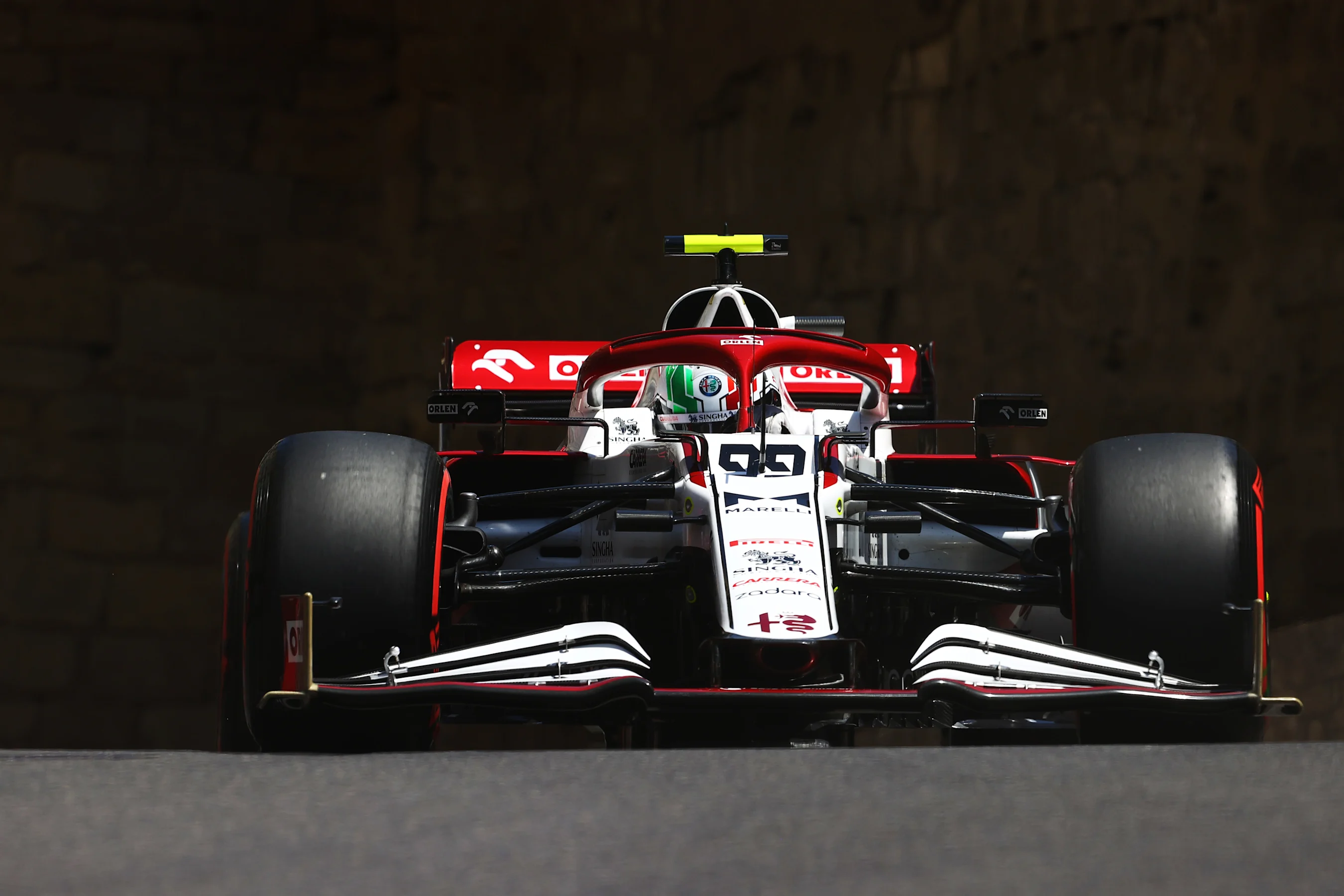 BAKU, AZERBAIJAN - JUNE 05: Antonio Giovinazzi of Italy driving the (99) Alfa Romeo Racing C41