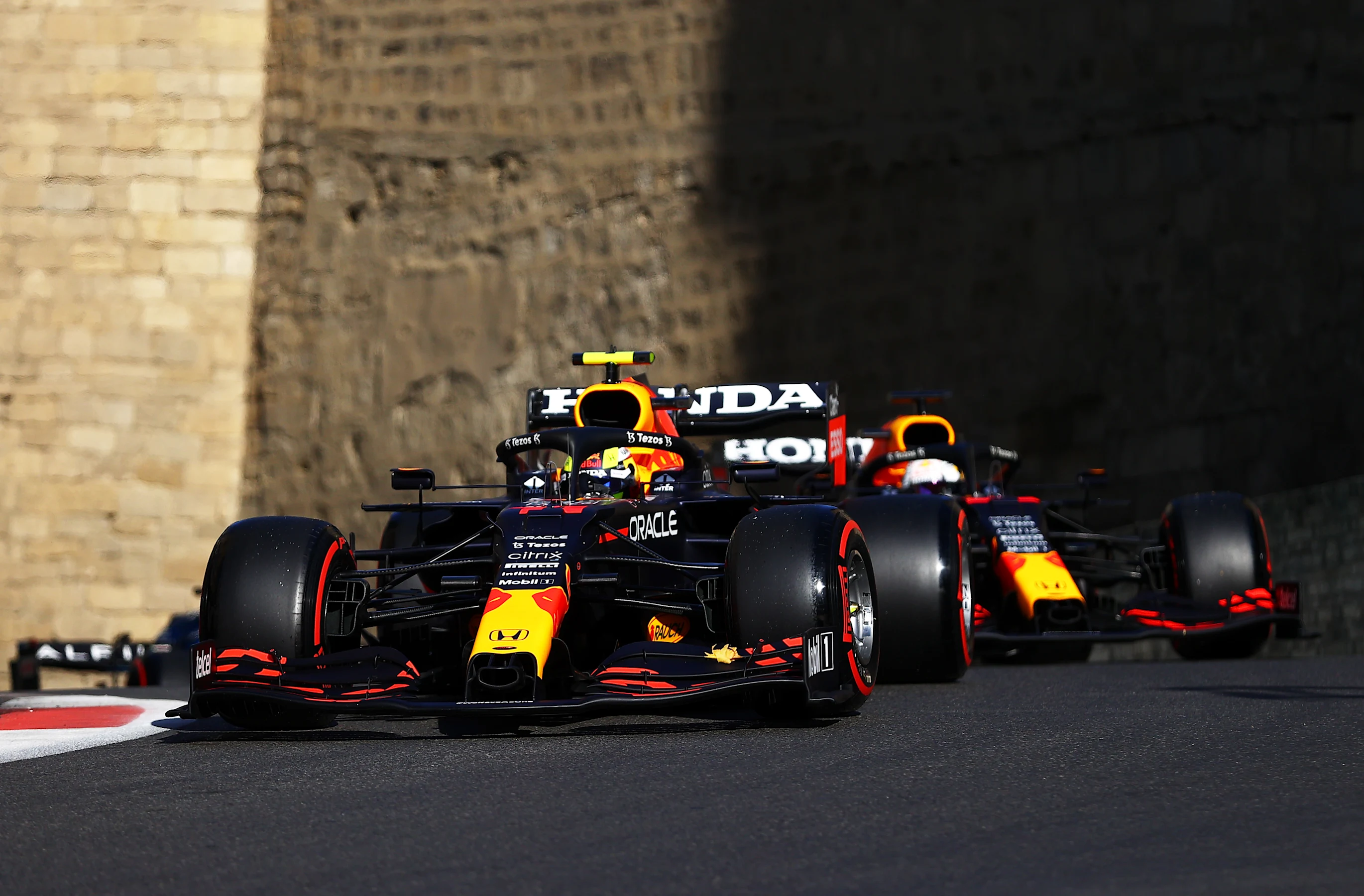 BAKU, AZERBAIJAN - JUNE 05: Sergio Perez of Mexico driving the (11) Red Bull Racing RB16B Honda on