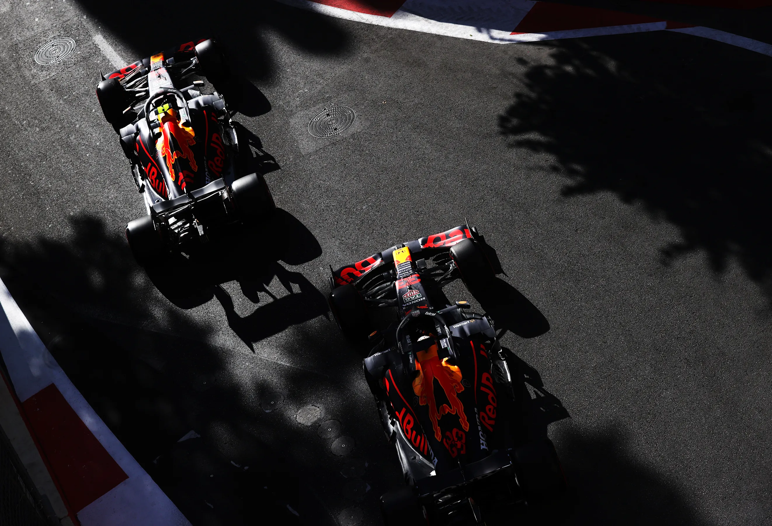 BAKU, AZERBAIJAN - JUNE 05: Sergio Perez of Mexico driving the (11) Red Bull Racing RB16B Honda and