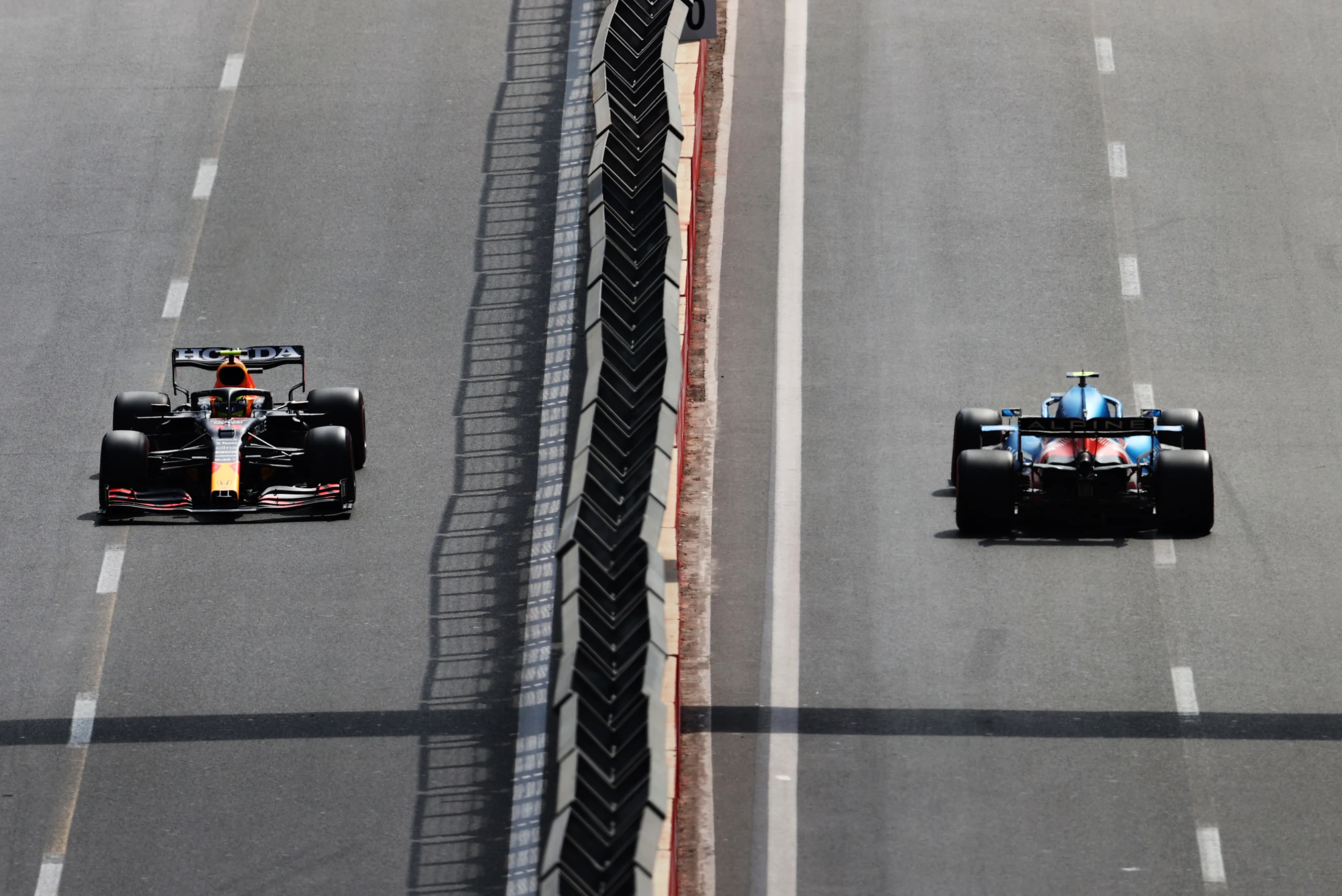 BAKU, AZERBAIJAN - JUNE 06: Sergio Perez of Mexico driving the (11) Red Bull Racing RB16B Honda and