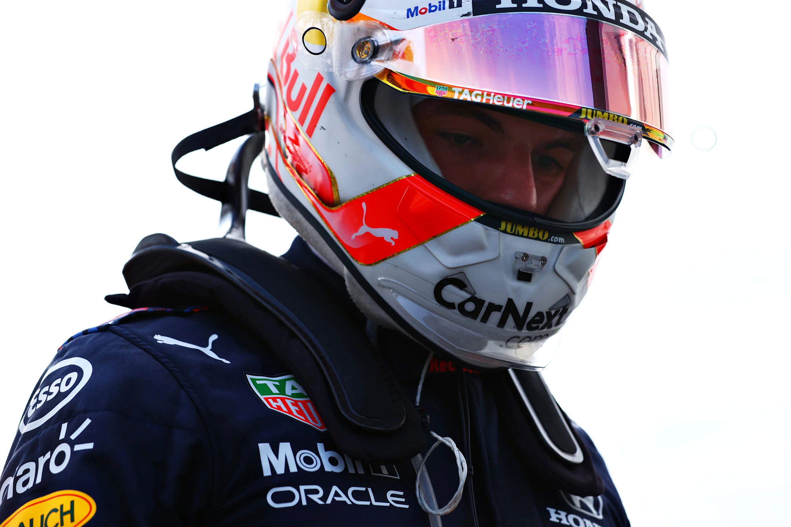 BAKU, AZERBAIJAN - JUNE 06: Max Verstappen of Netherlands and Red Bull Racing reacts as he walks