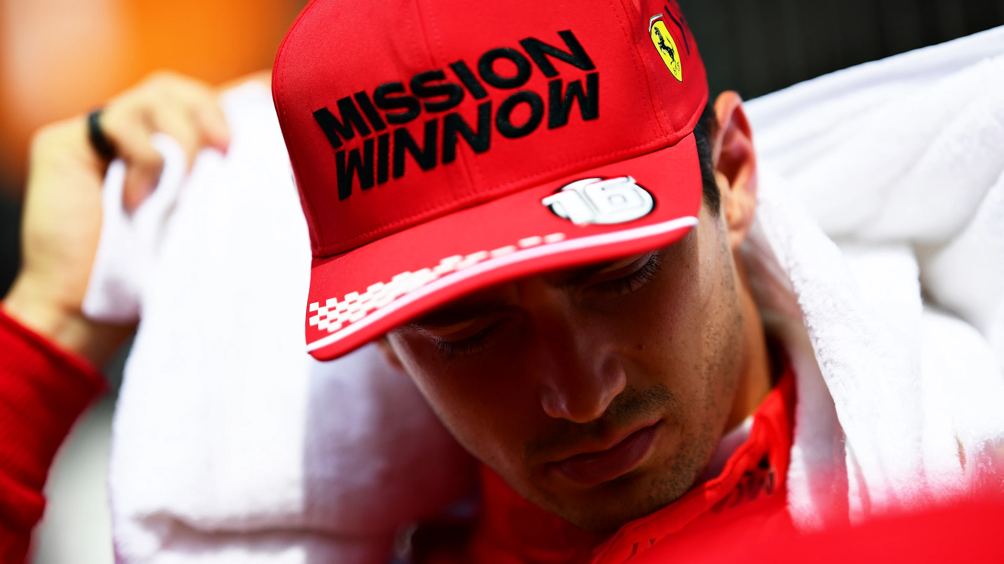 BAKU, AZERBAIJAN - JUNE 06: Charles Leclerc of Monaco and Ferrari looks on from the grid prior to
