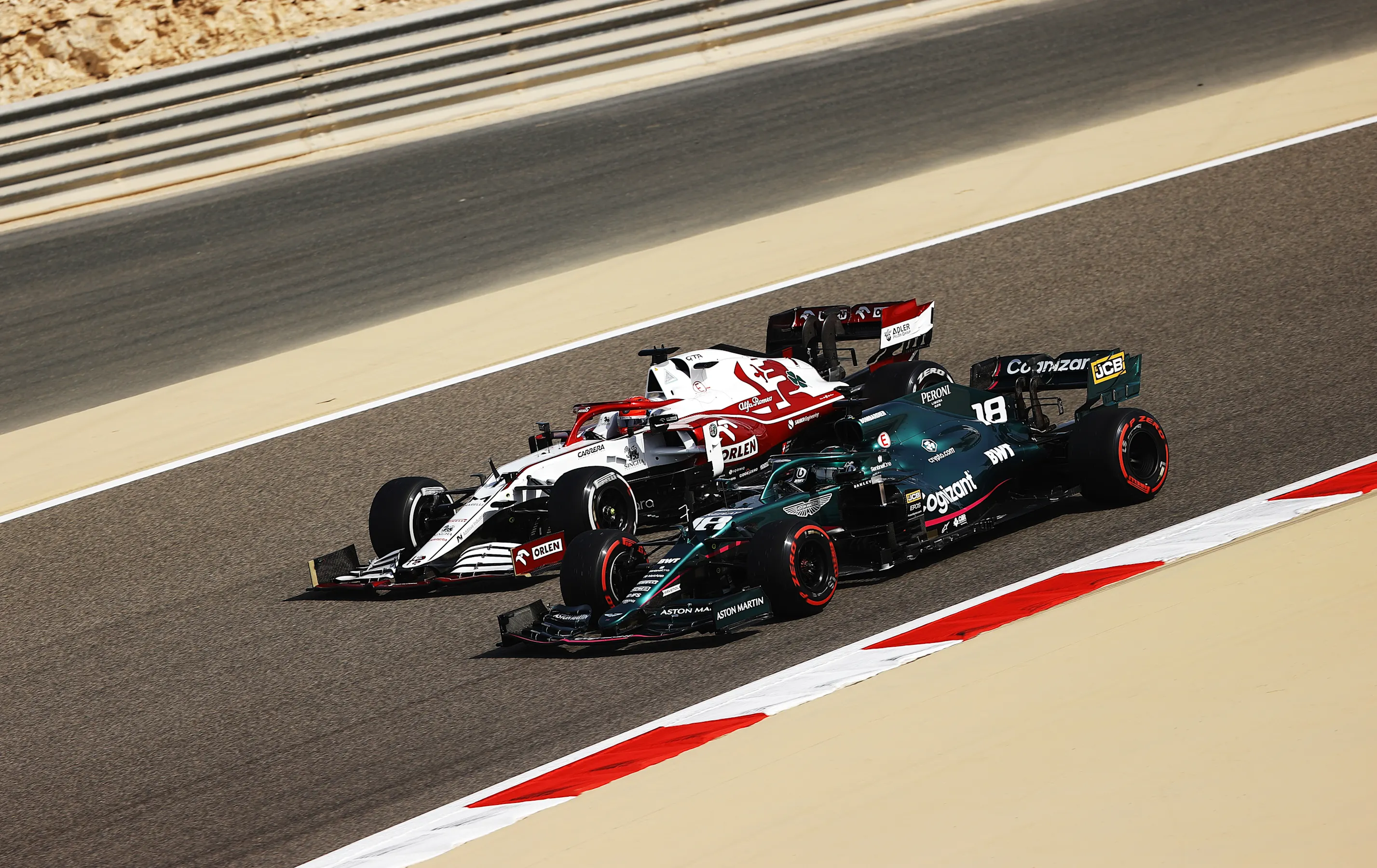 BAHRAIN, BAHRAIN - MARCH 26: Kimi Raikkonen of Finland driving the (7) Alfa Romeo Racing C41