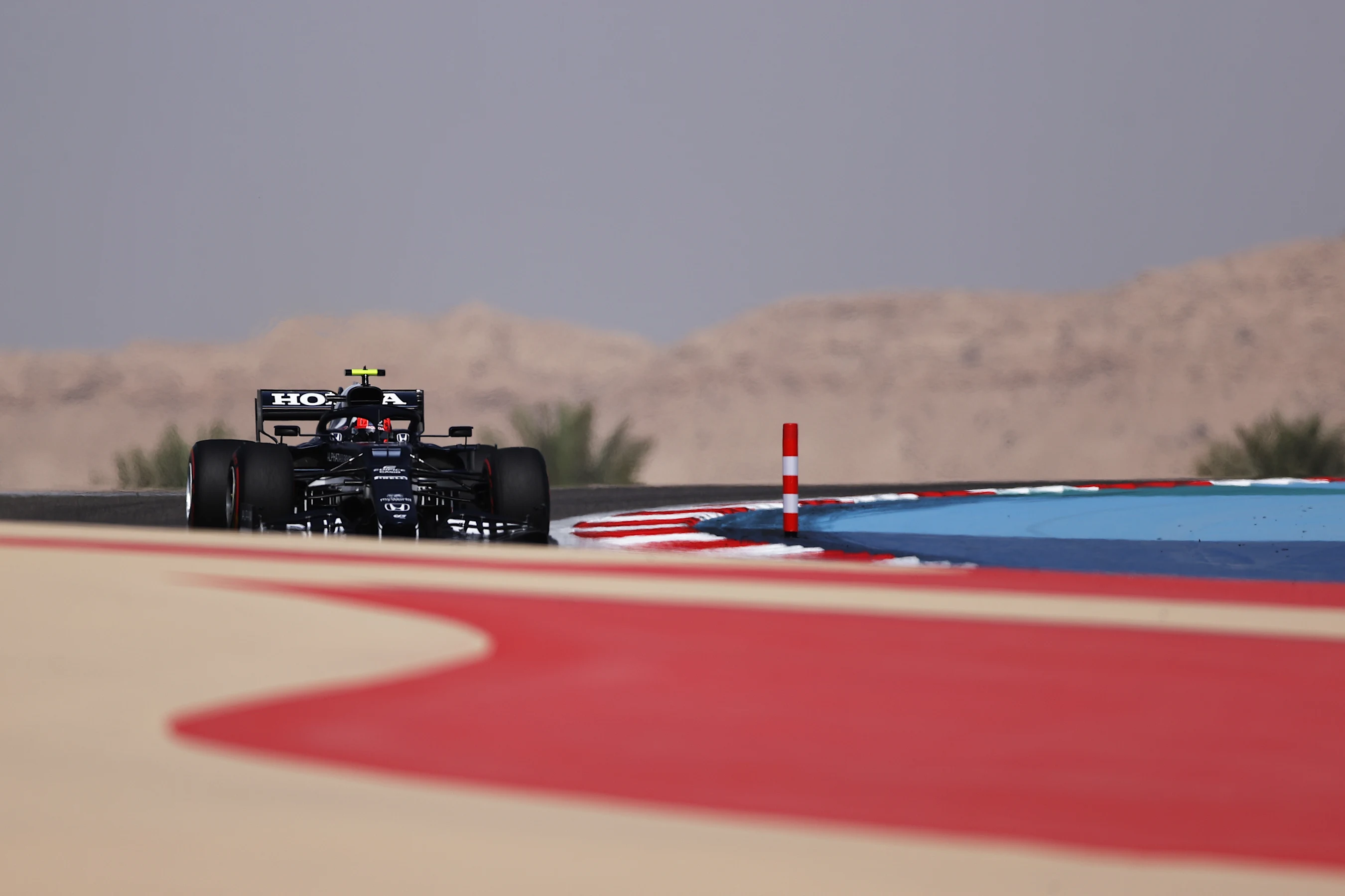 BAHRAIN, BAHRAIN - MARCH 26: Pierre Gasly of France driving the (10) Scuderia AlphaTauri AT02 Honda