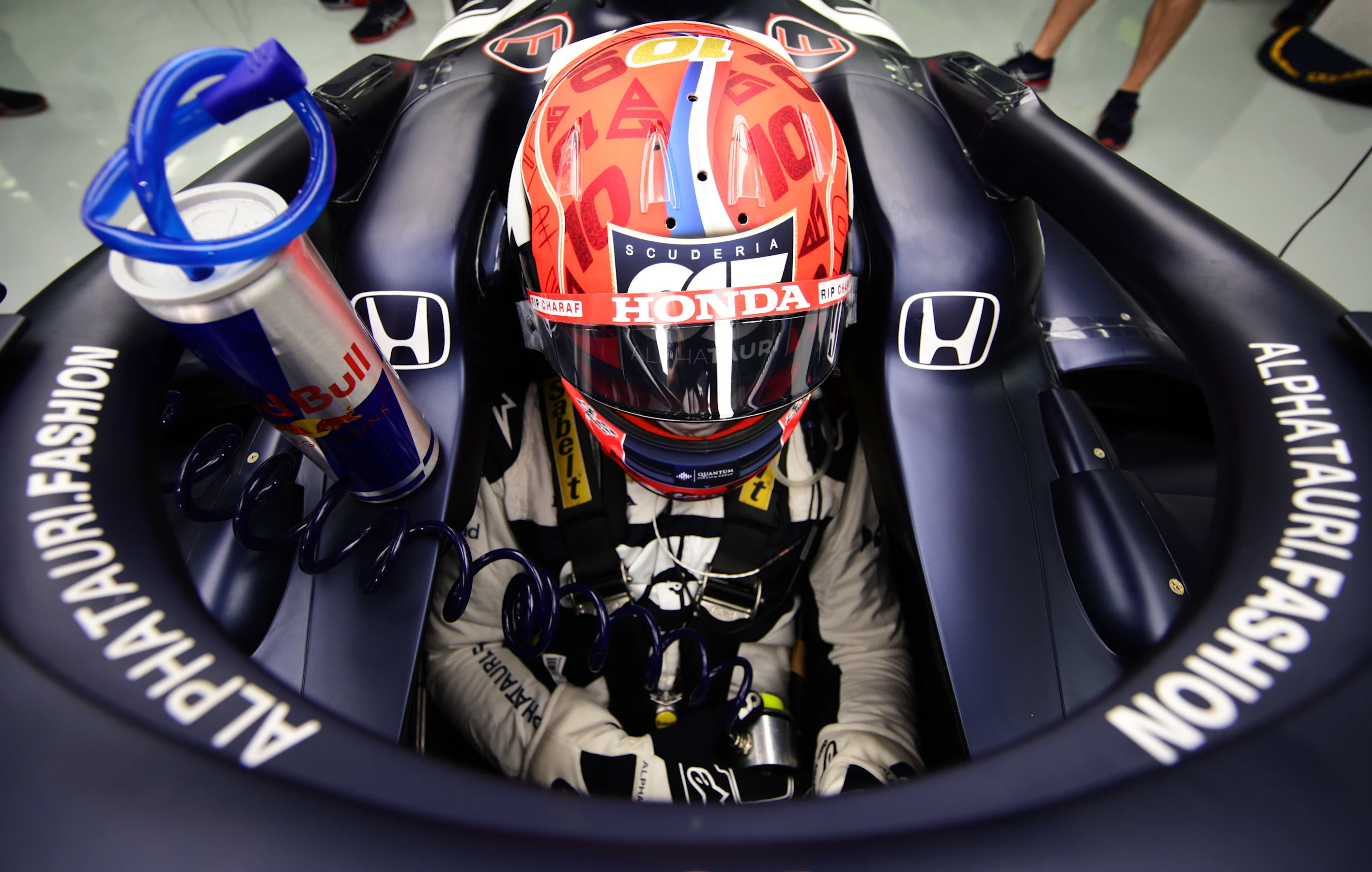 BAHRAIN, BAHRAIN - MARCH 27: Pierre Gasly of France and Scuderia AlphaTauri prepares to drive in