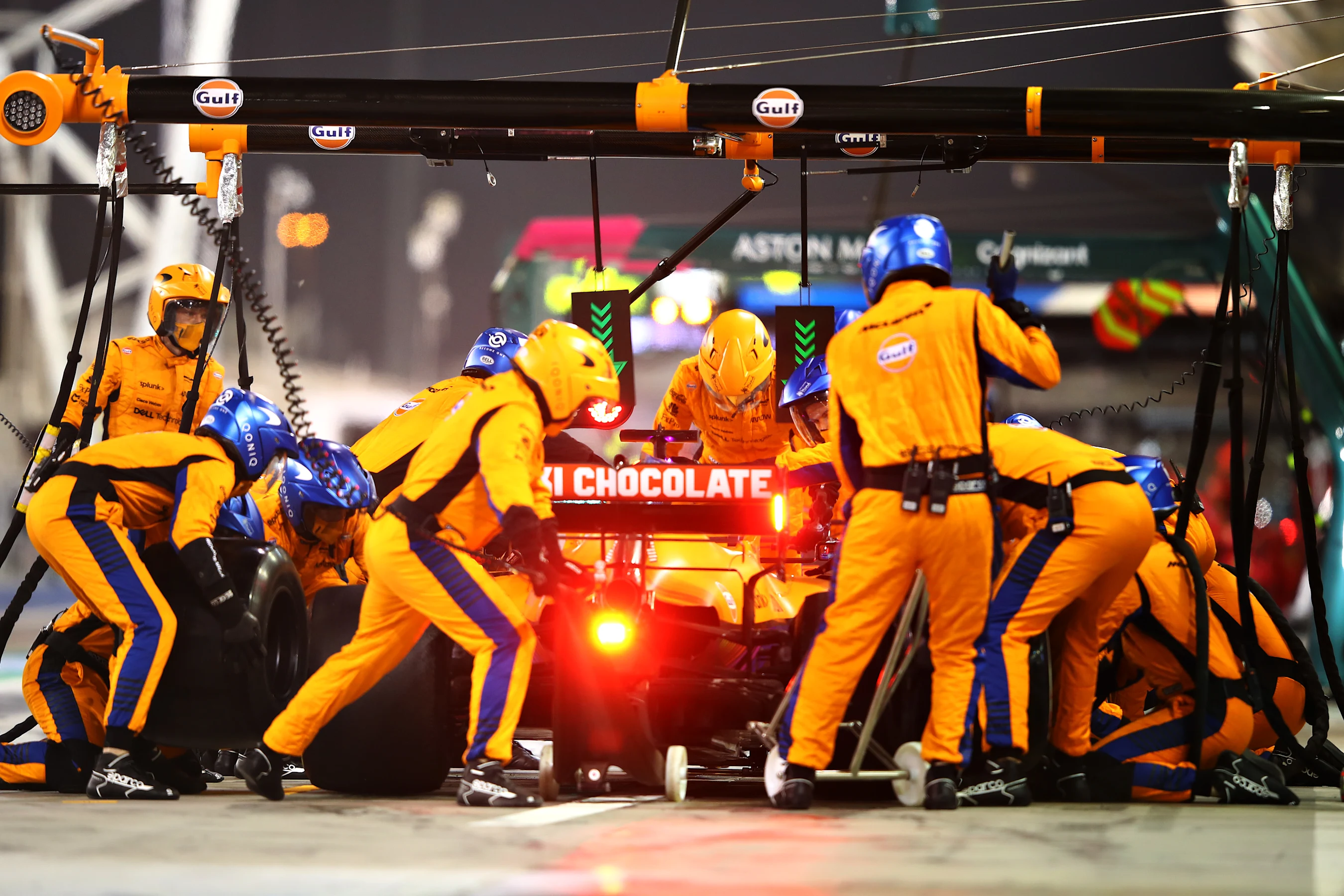 BAHRAIN, BAHRAIN - MARCH 28: Daniel Ricciardo of Australia driving the (3) McLaren F1 Team MCL35M