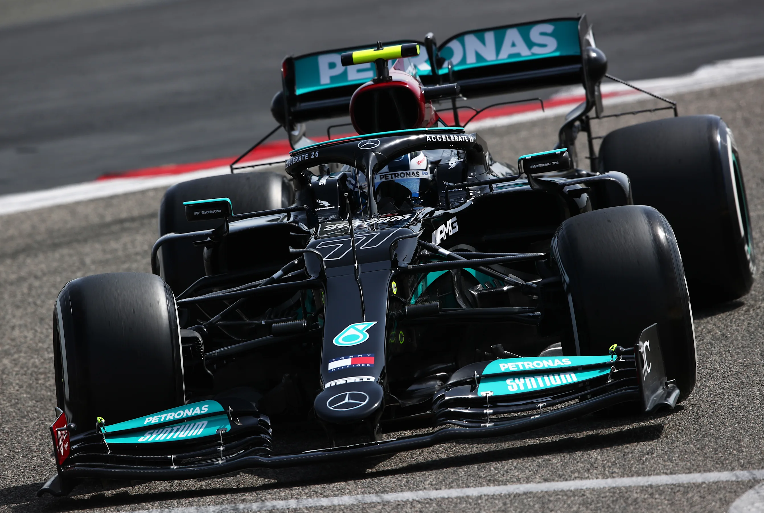 BAHRAIN, BAHRAIN - MARCH 12: Valtteri Bottas of Finland driving the (77) Mercedes AMG Petronas F1