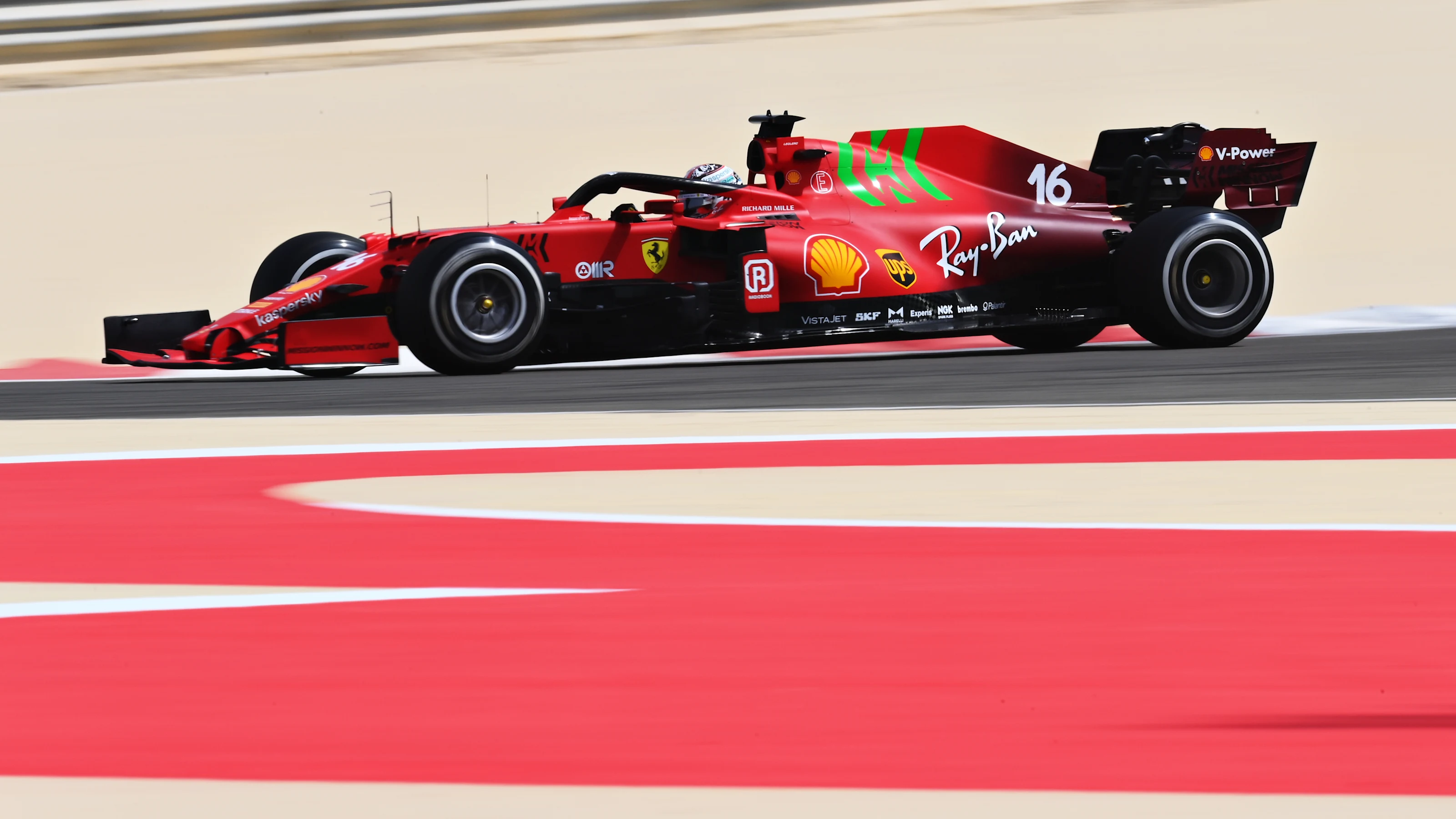 BAHRAIN, BAHRAIN - MARCH 12: Charles Leclerc of Monaco driving the (16) Scuderia Ferrari SF21