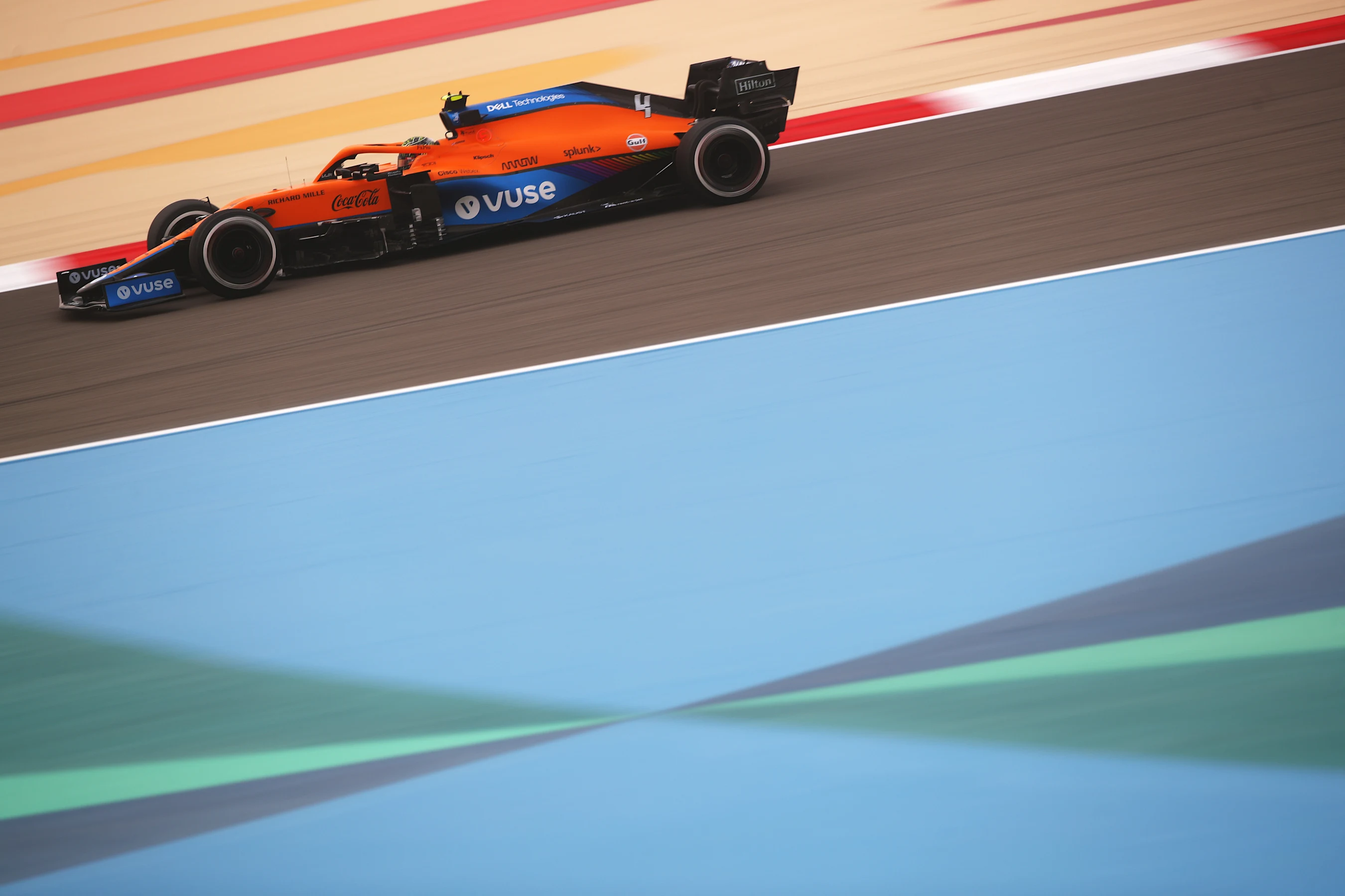BAHRAIN, BAHRAIN - MARCH 12: Lando Norris of Great Britain driving the (4) McLaren F1 Team MCL35M