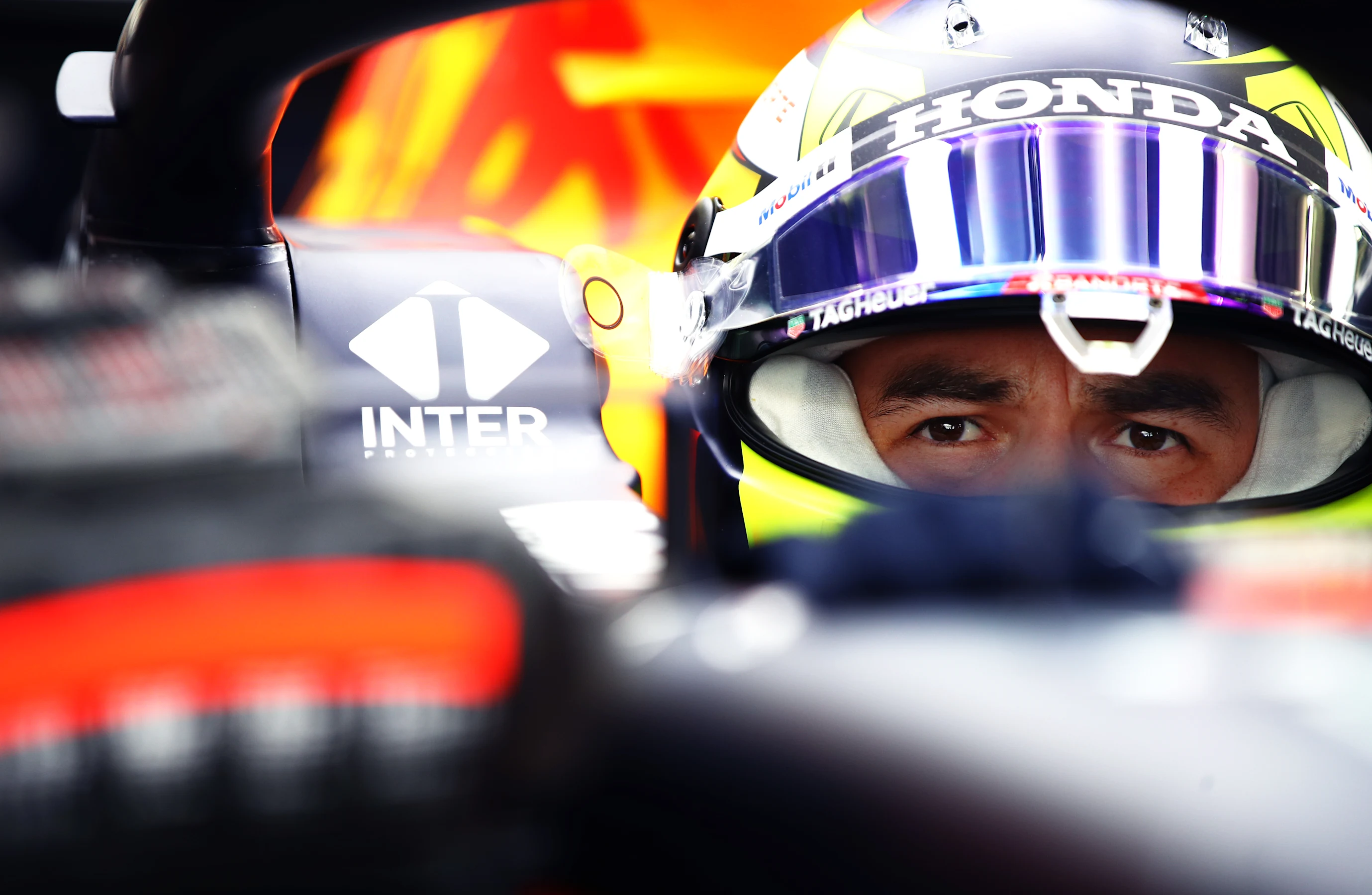 BAHRAIN, BAHRAIN - MARCH 13: Sergio Perez of Mexico and Red Bull Racing prepares to drive in the