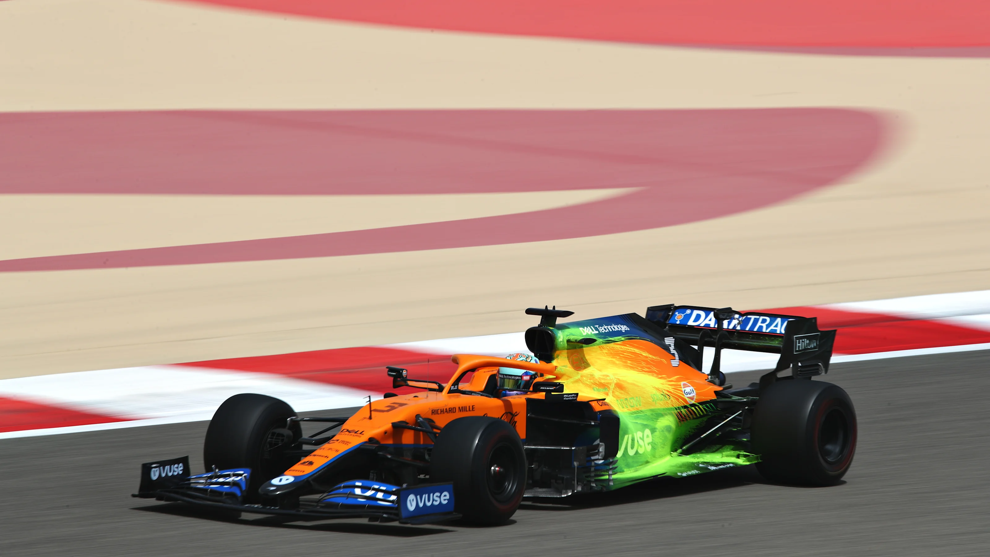 BAHRAIN, BAHRAIN - MARCH 13: Daniel Ricciardo of Australia driving the (3) McLaren F1 Team MCL35M