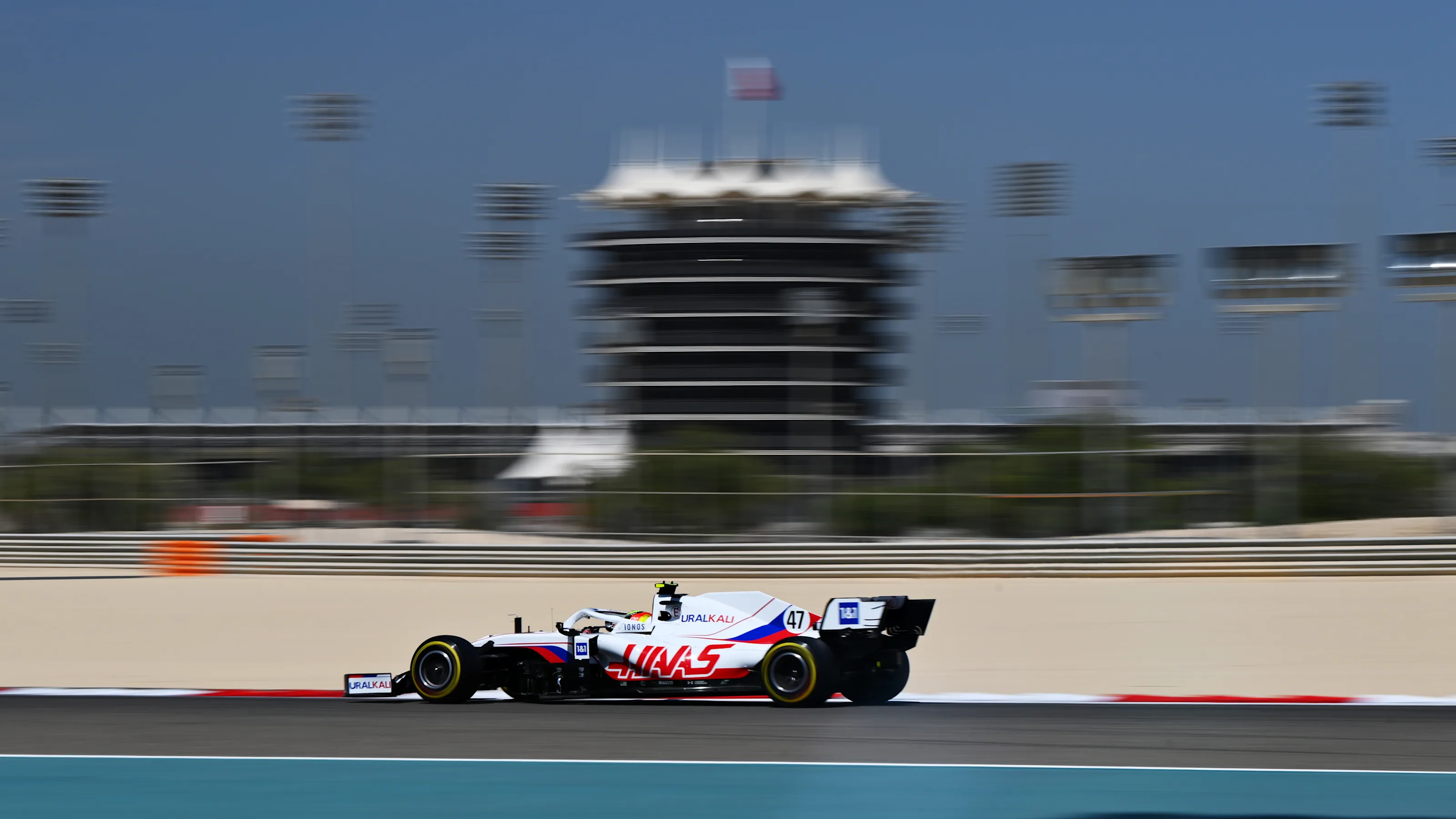 BAHRAIN, BAHRAIN - MARCH 14: Mick Schumacher of Germany driving the (47) Haas F1 Team VF-21 Ferrari