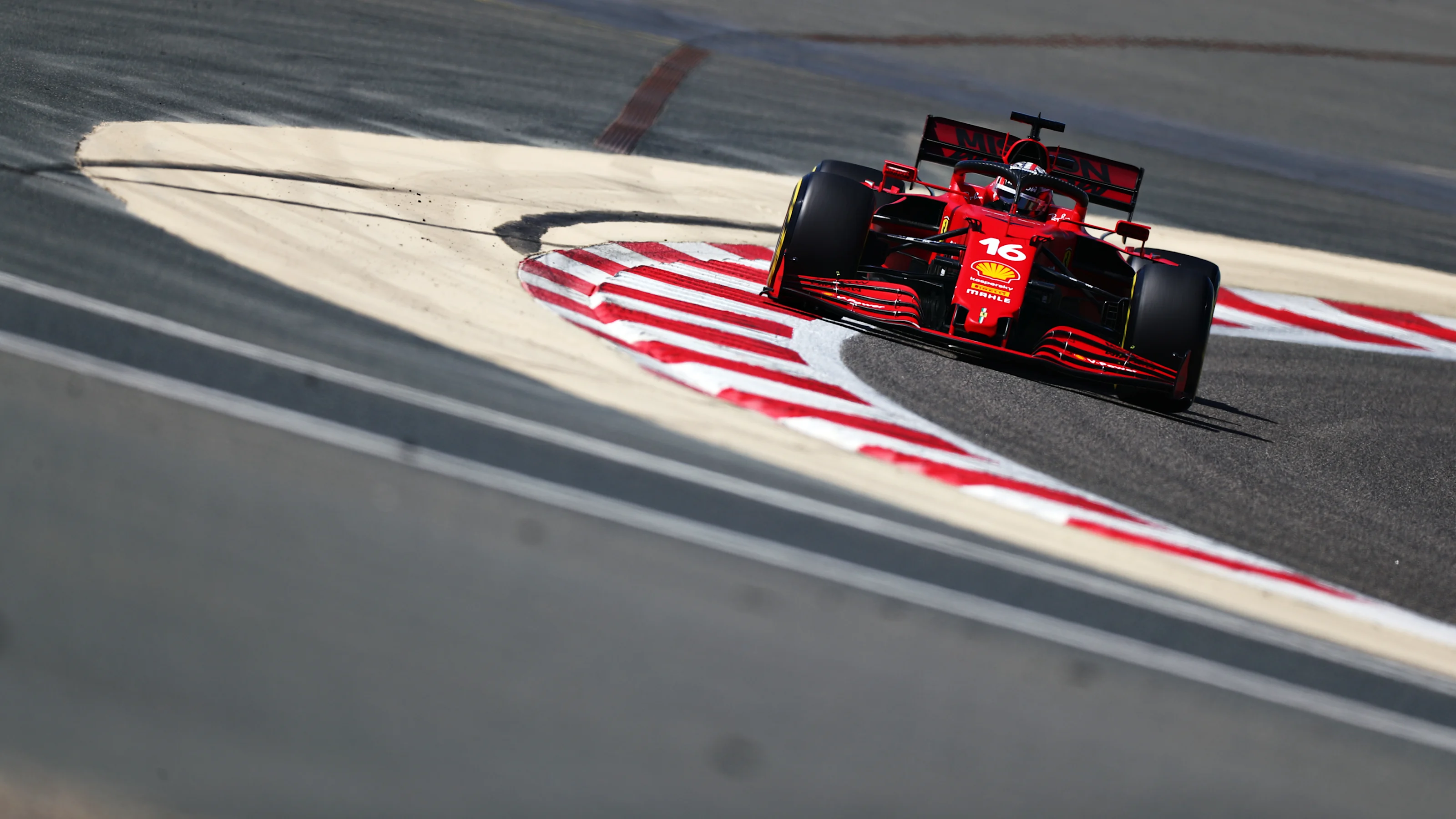 BAHRAIN, BAHRAIN - MARCH 14: Charles Leclerc of Monaco driving the (16) Scuderia Ferrari SF21