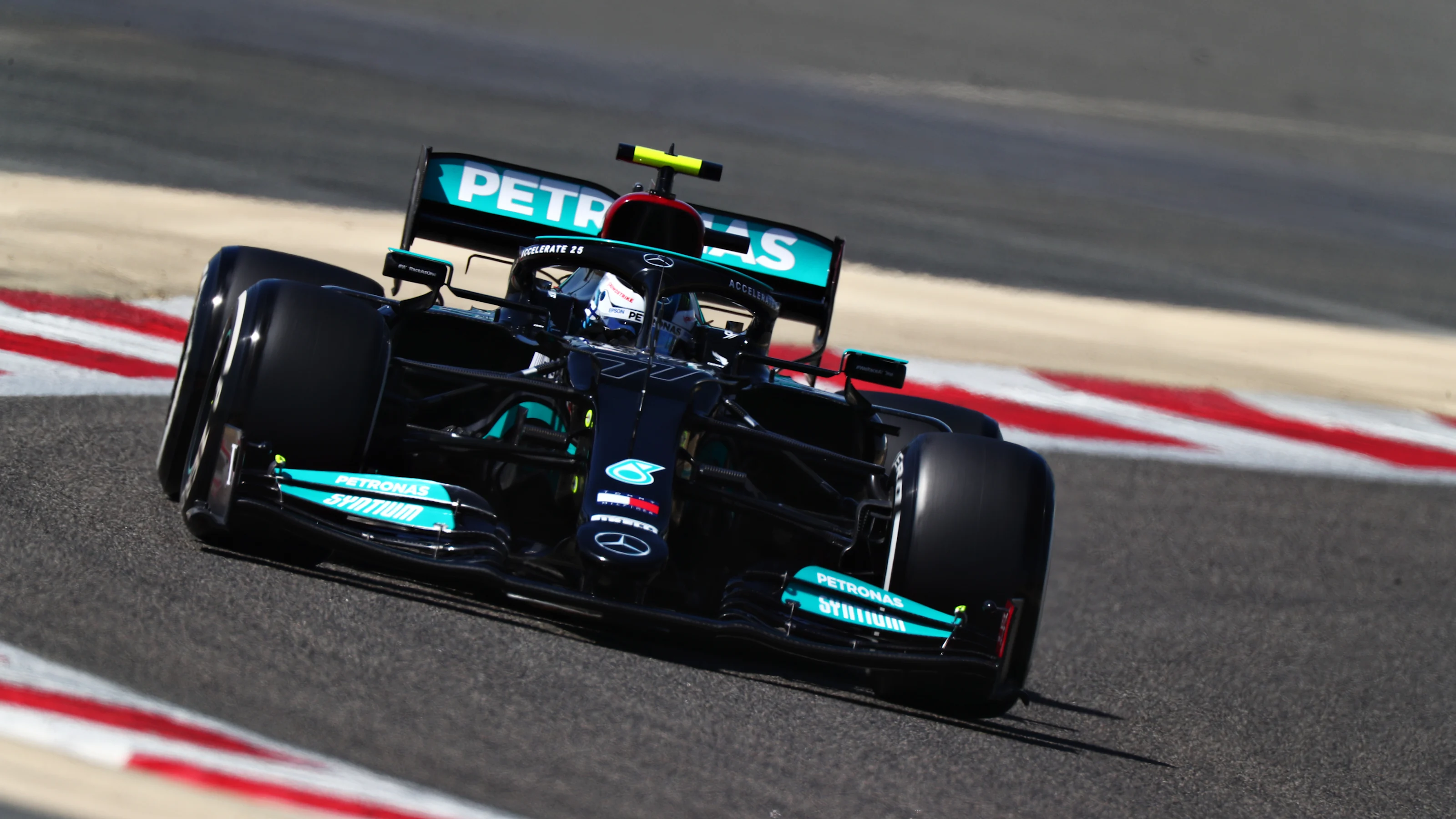 BAHRAIN, BAHRAIN - MARCH 14: Valtteri Bottas of Finland driving the (77) Mercedes AMG Petronas F1