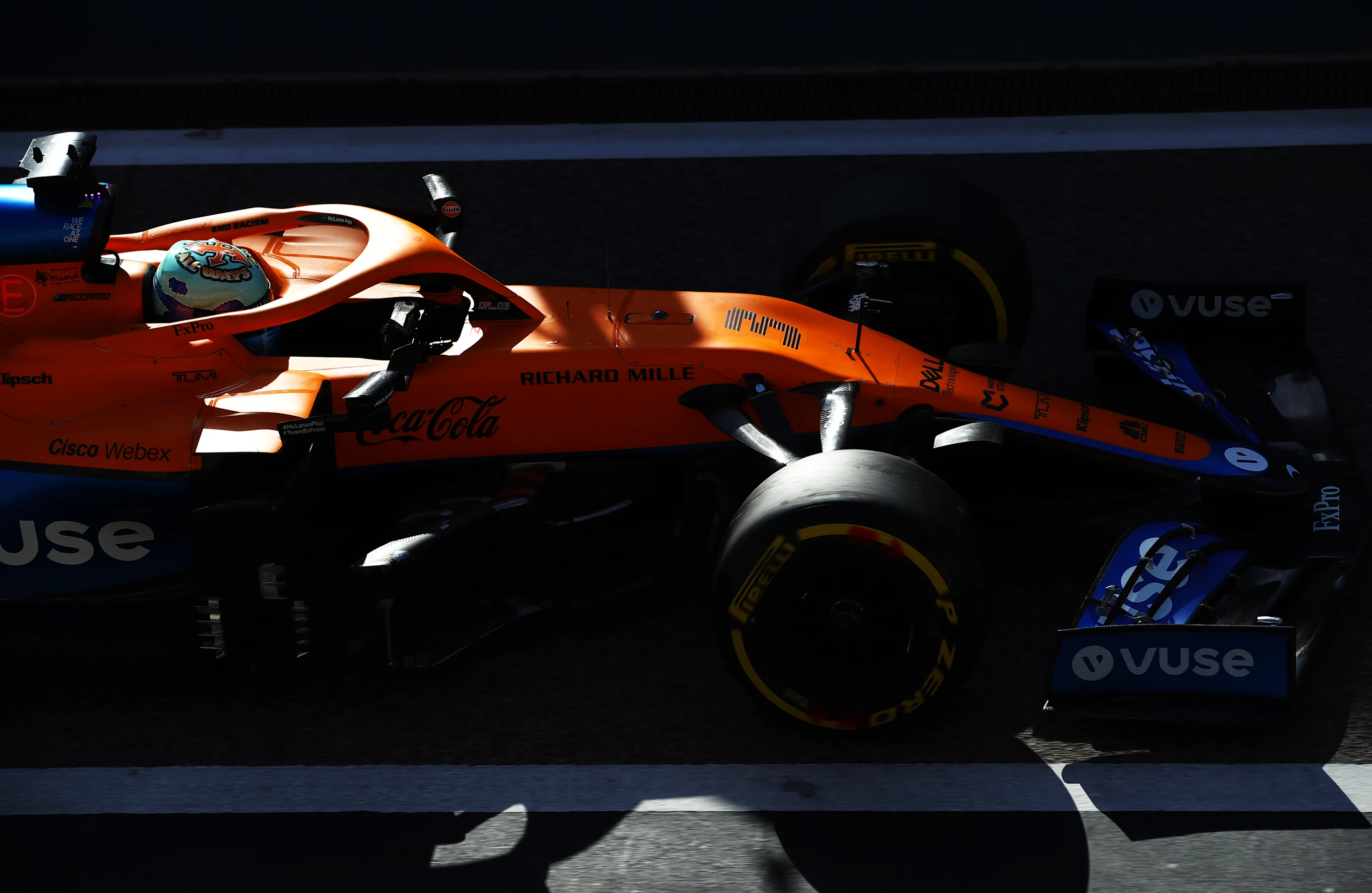 BAHRAIN, BAHRAIN - MARCH 14: Daniel Ricciardo of Australia driving the (3) McLaren F1 Team MCL35M