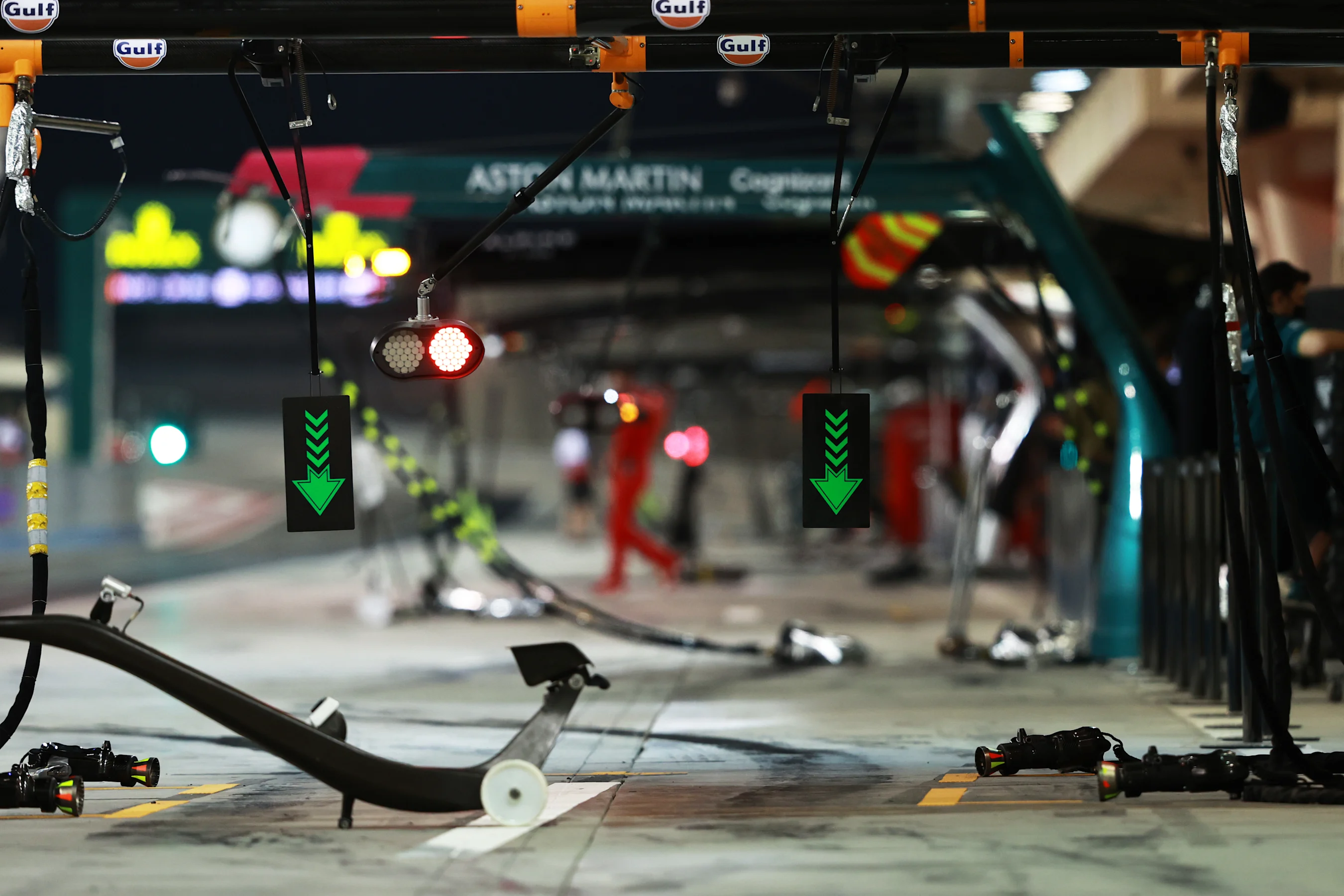 BAHRAIN, BAHRAIN - MARCH 14: A general view outside the McLaren F1 garage during Day Three of F1