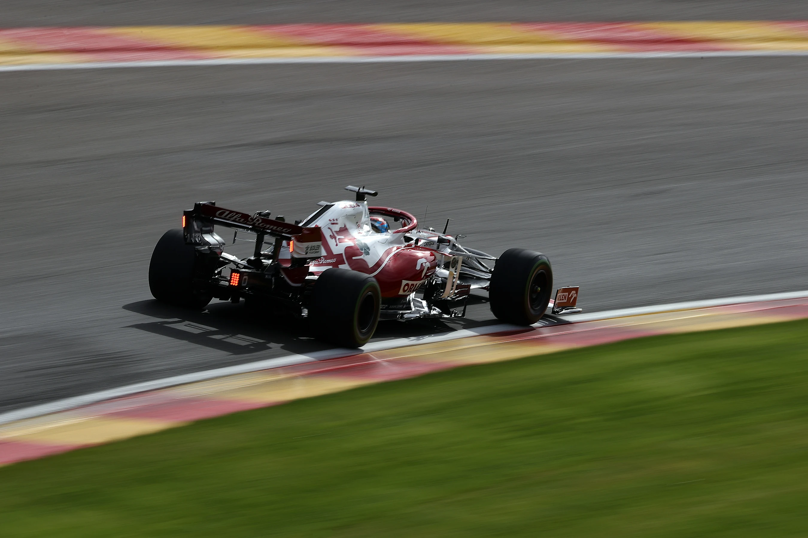SPA, BELGIUM - AUGUST 27: Kimi Raikkonen of Finland driving the (7) Alfa Romeo Racing C41 Ferrari