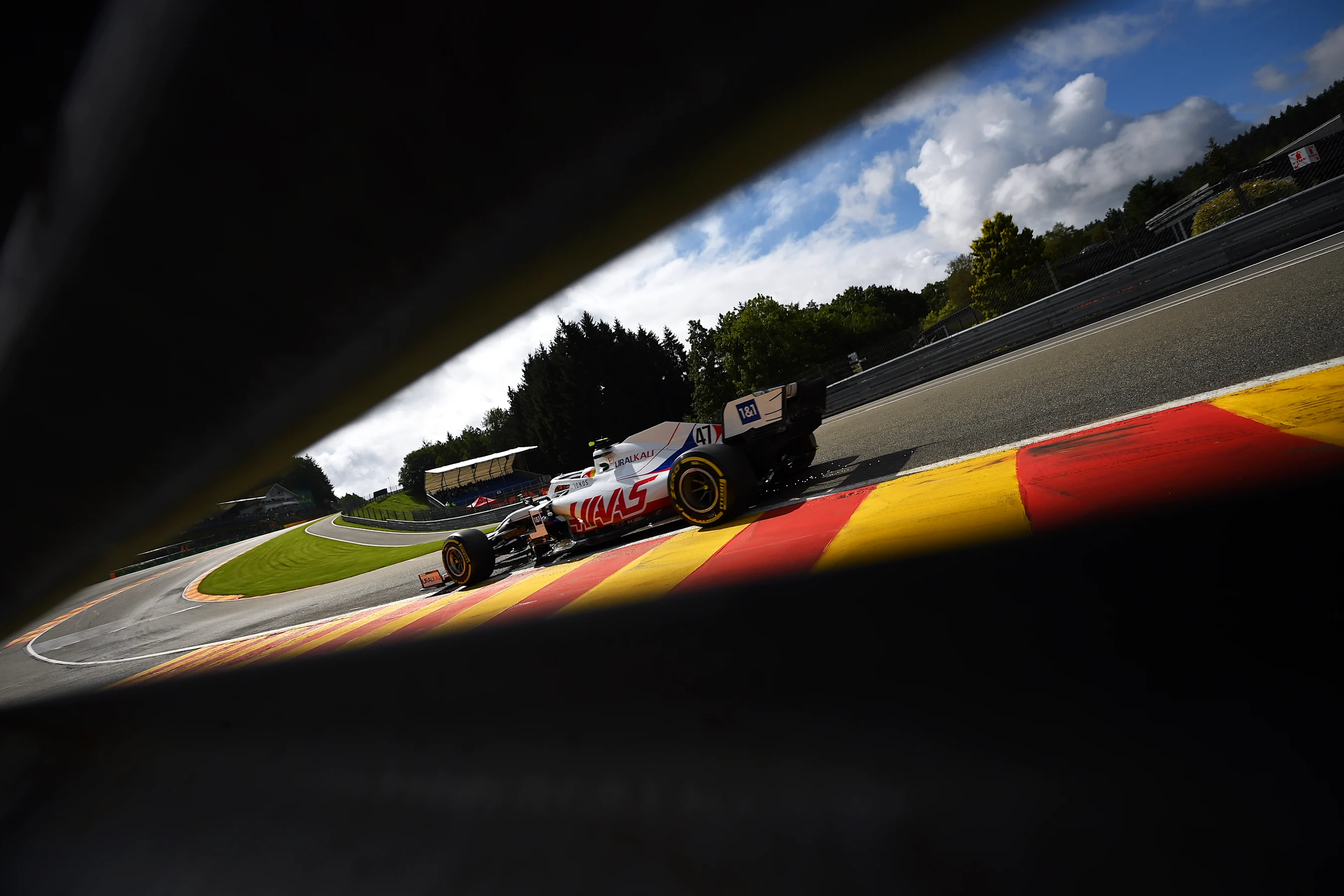 SPA, BELGIUM - AUGUST 27: Mick Schumacher of Germany driving the (47) Haas F1 Team VF-21 Ferrari