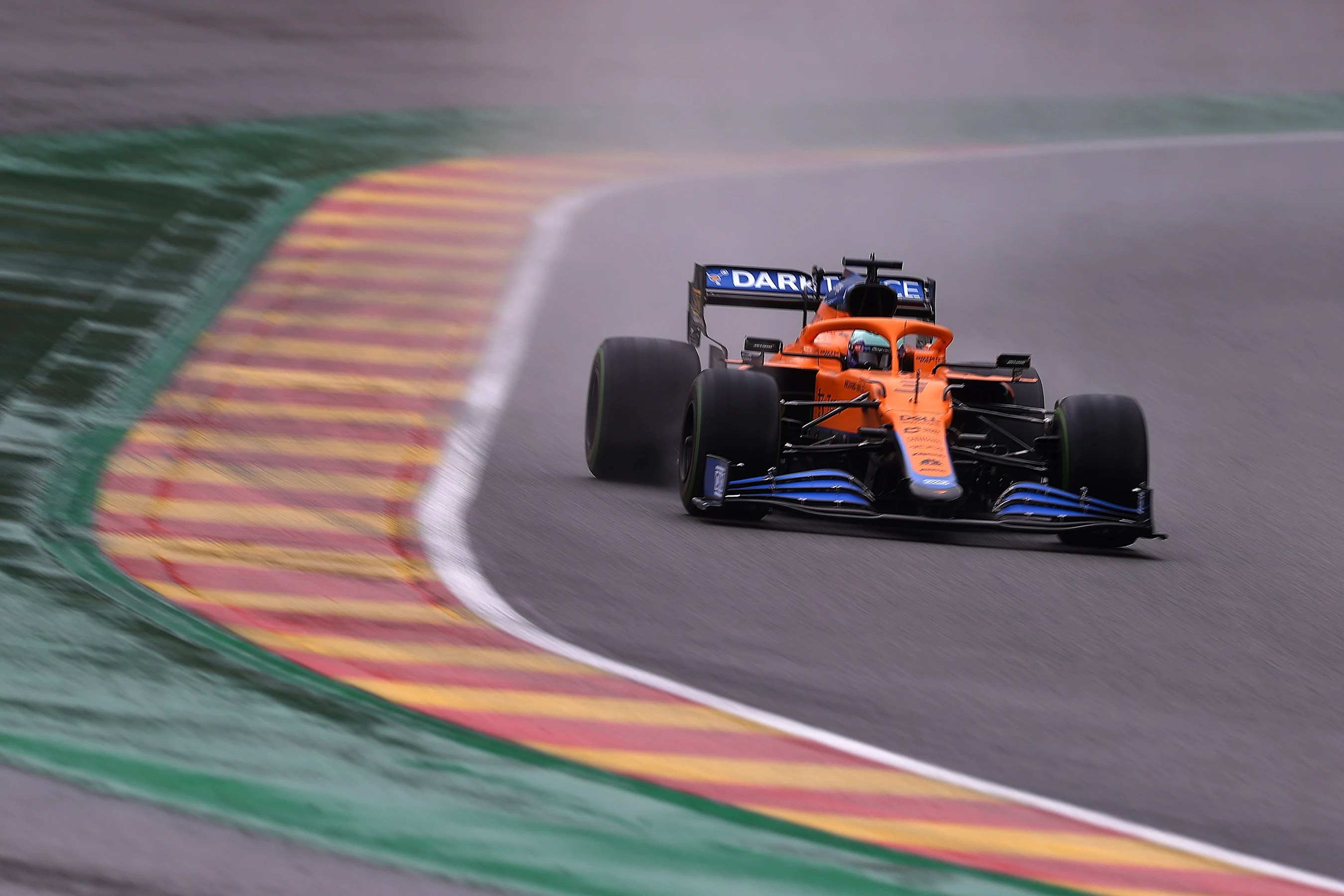SPA, BELGIUM - AUGUST 28: Daniel Ricciardo of Australia driving the (3) McLaren F1 Team MCL35M