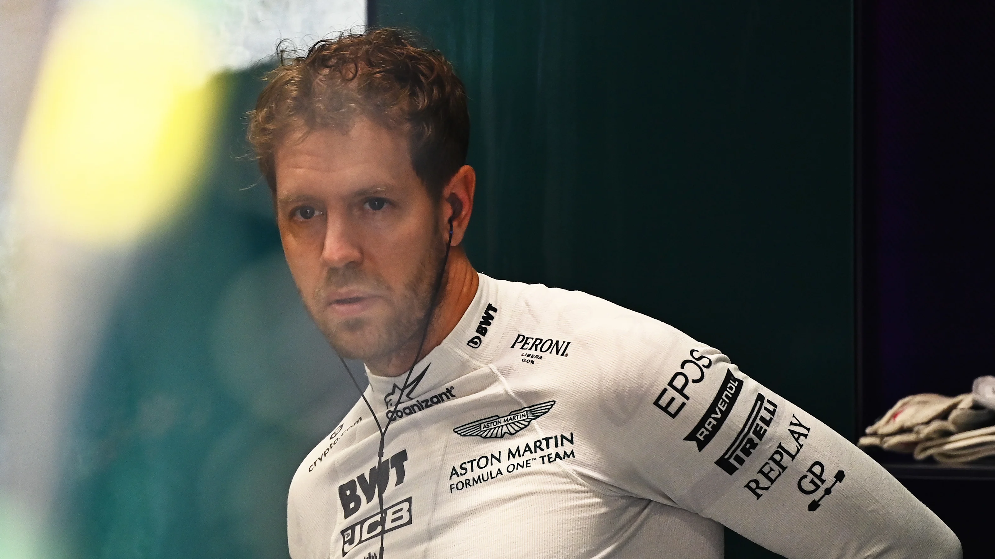 SAO PAULO, BRAZIL - NOVEMBER 12: Sebastian Vettel of Germany and Aston Martin F1 Team prepares to
