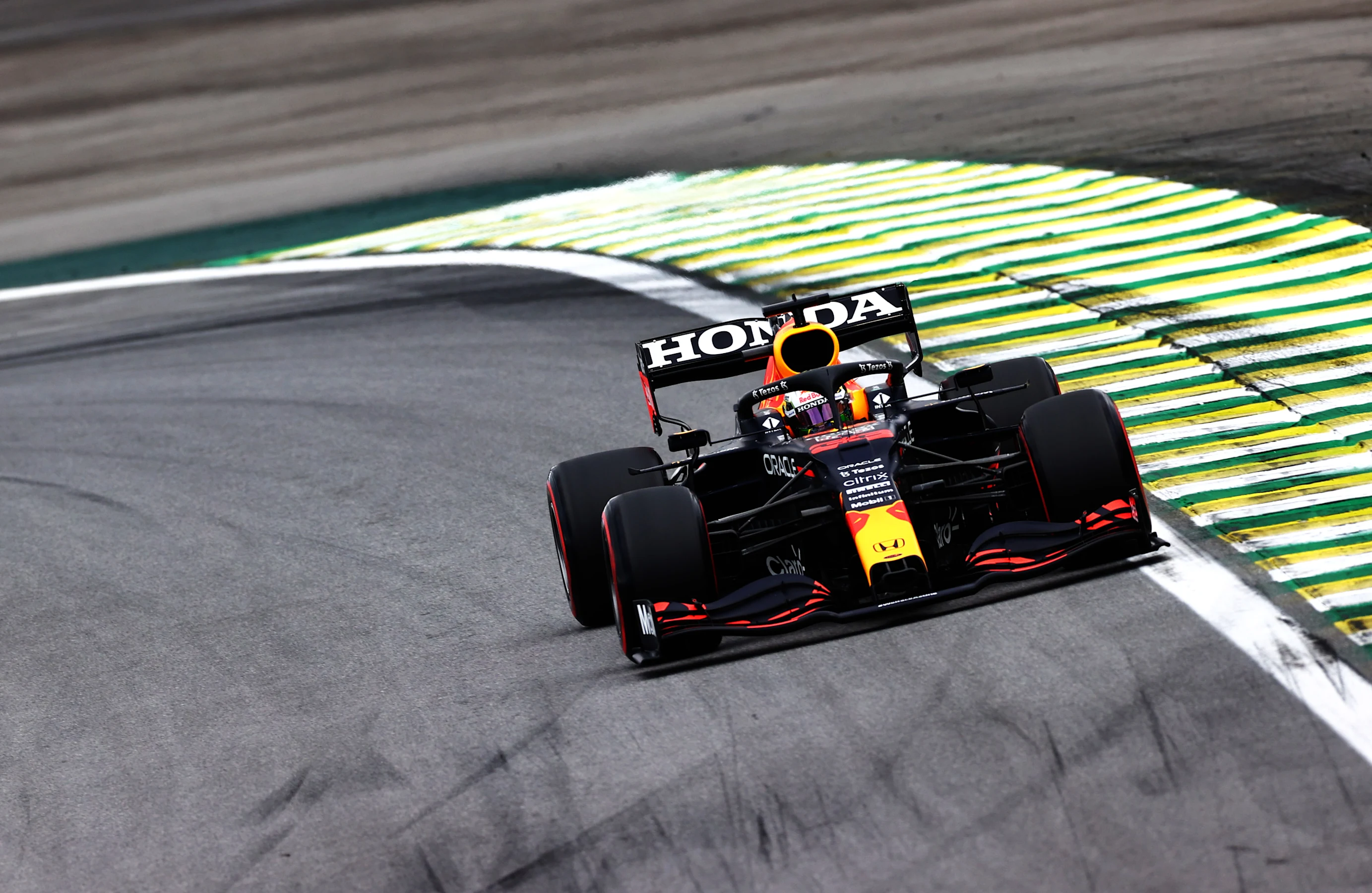 SAO PAULO, BRAZIL - NOVEMBER 12: Max Verstappen of the Netherlands driving the (33) Red Bull Racing