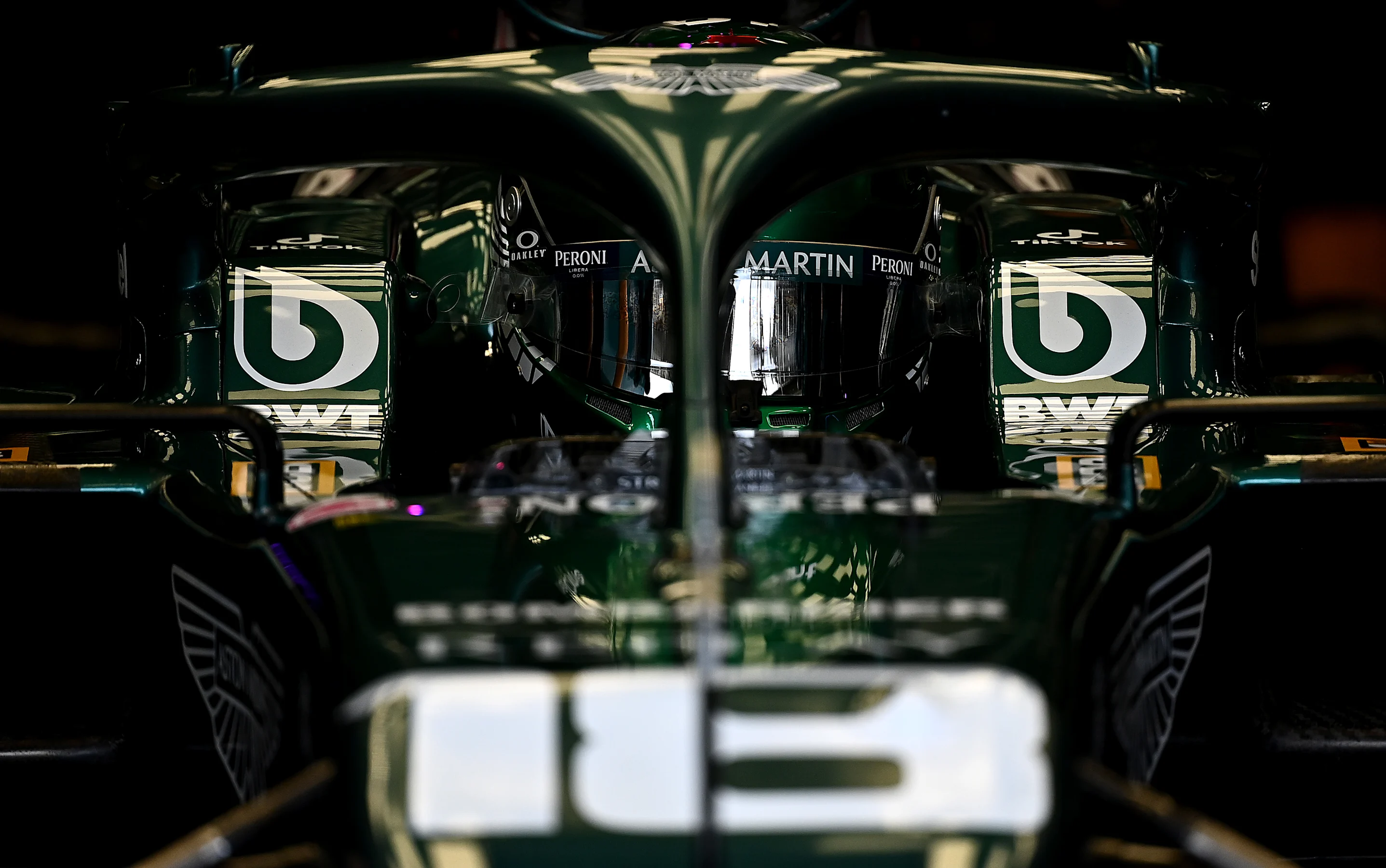 SAO PAULO, BRAZIL - NOVEMBER 12: Lance Stroll of Canada and Aston Martin F1 Team prepares to drive