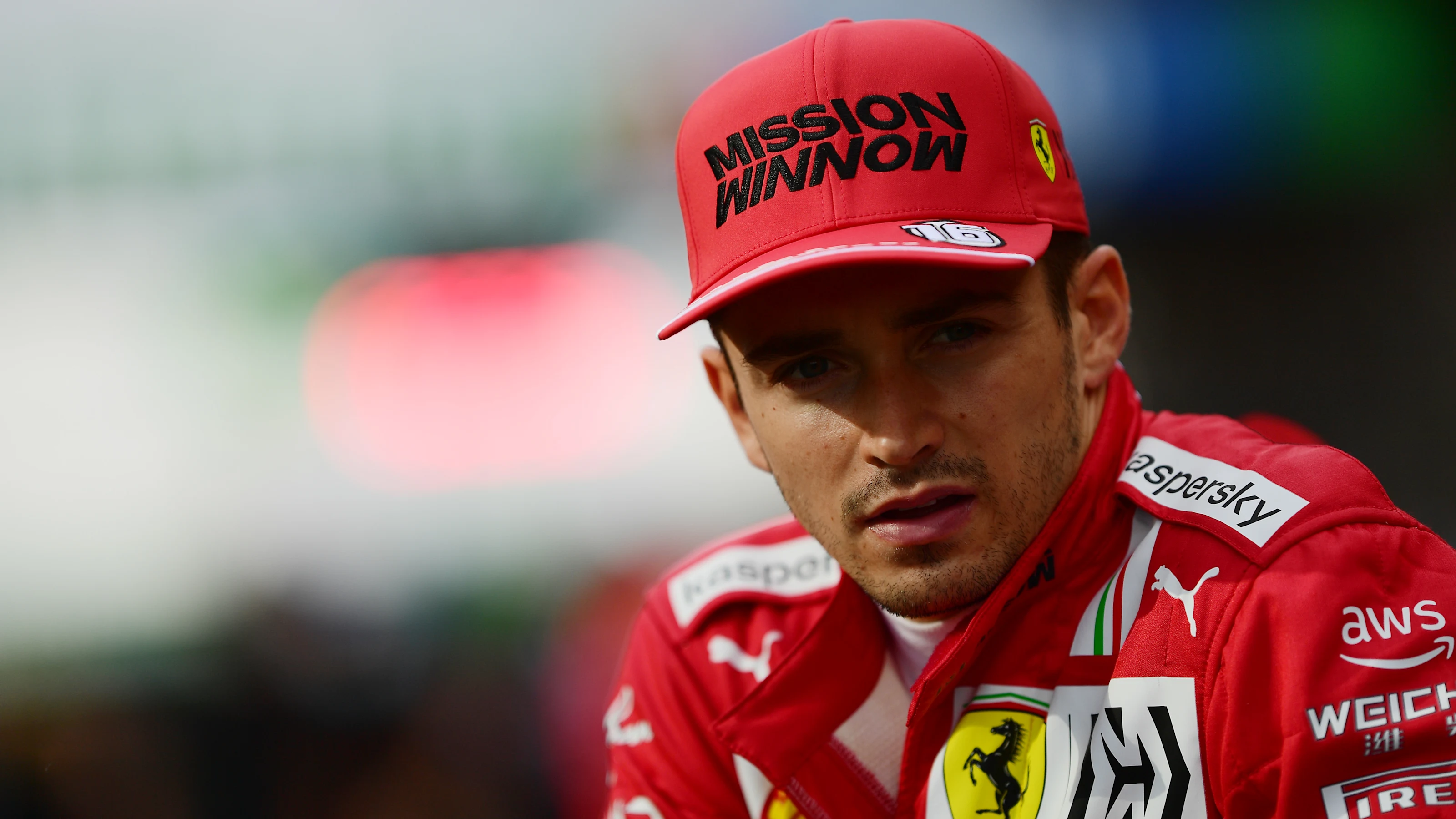 SAO PAULO, BRAZIL - NOVEMBER 13: Charles Leclerc of Monaco and Ferrari looks on prior to the sprint