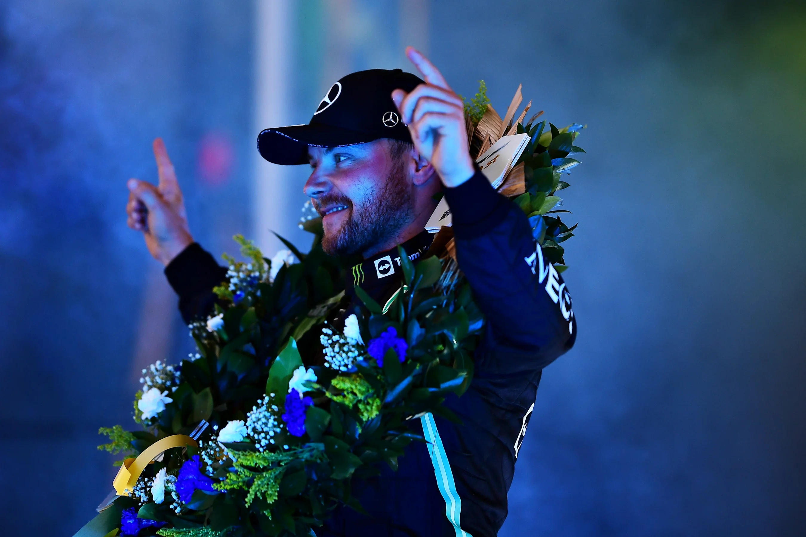 SAO PAULO, BRAZIL - NOVEMBER 13: Sprint winner Valtteri Bottas of Finland and Mercedes GP