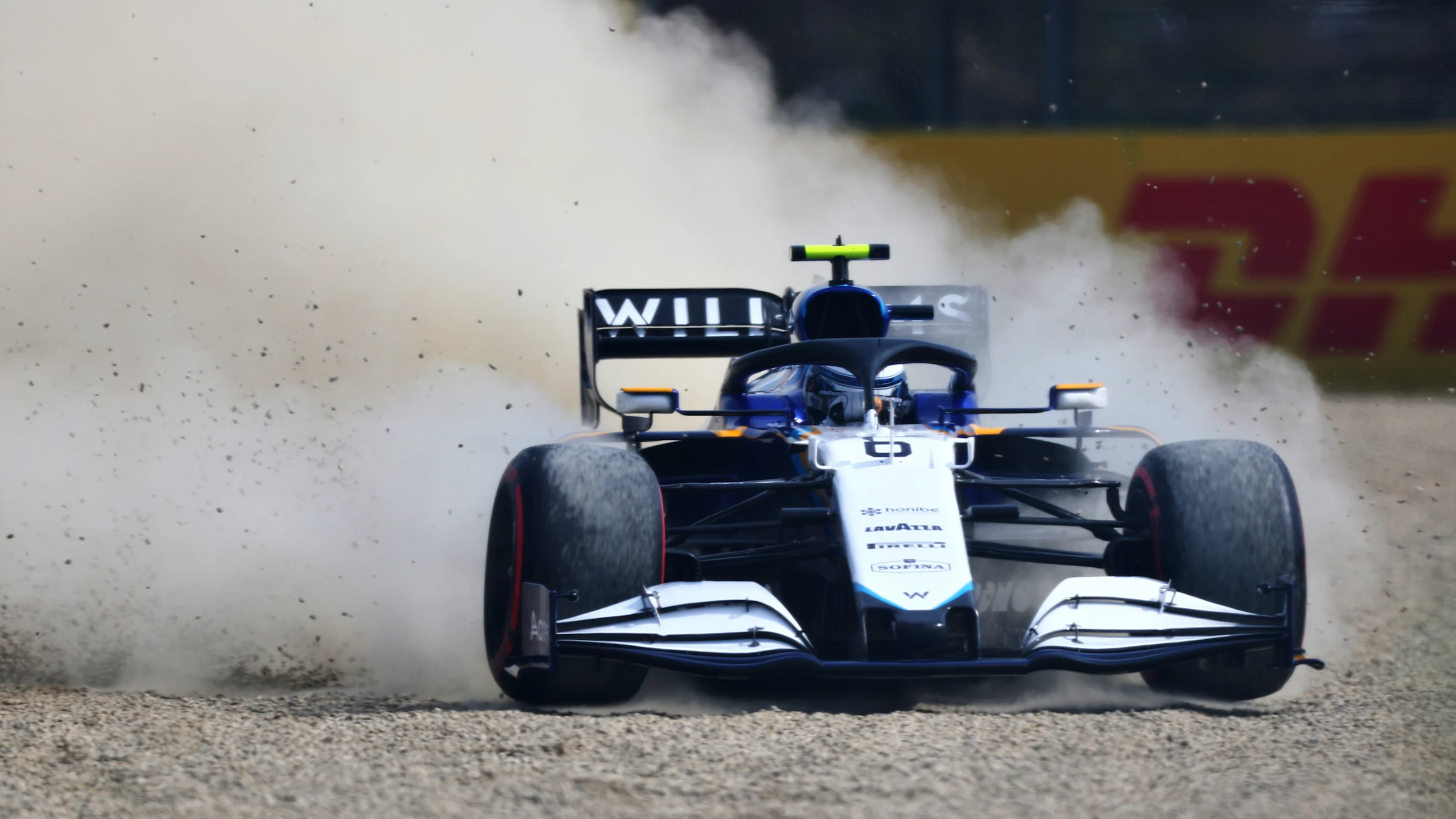 IMOLA, ITALY - APRIL 17: Nicholas Latifi of Canada driving the (6) Williams Racing FW43B Mercedes