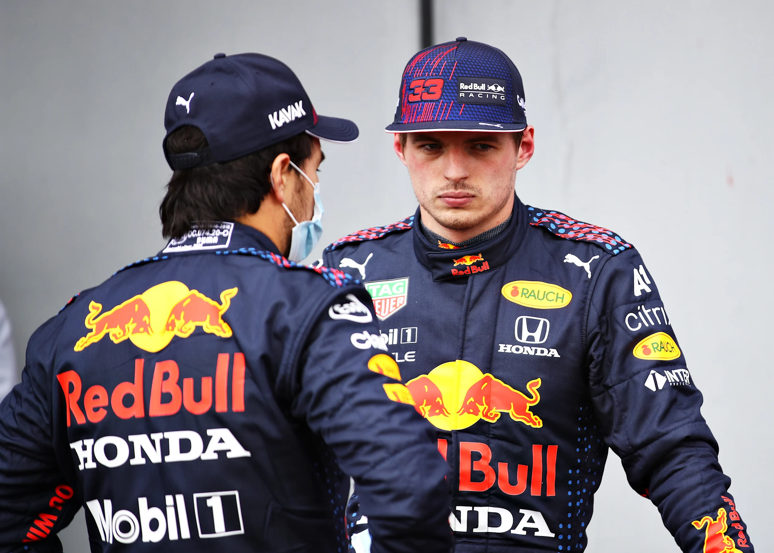 IMOLA, ITALY - APRIL 17: Second place qualifier Sergio Perez of Mexico and Red Bull Racing and