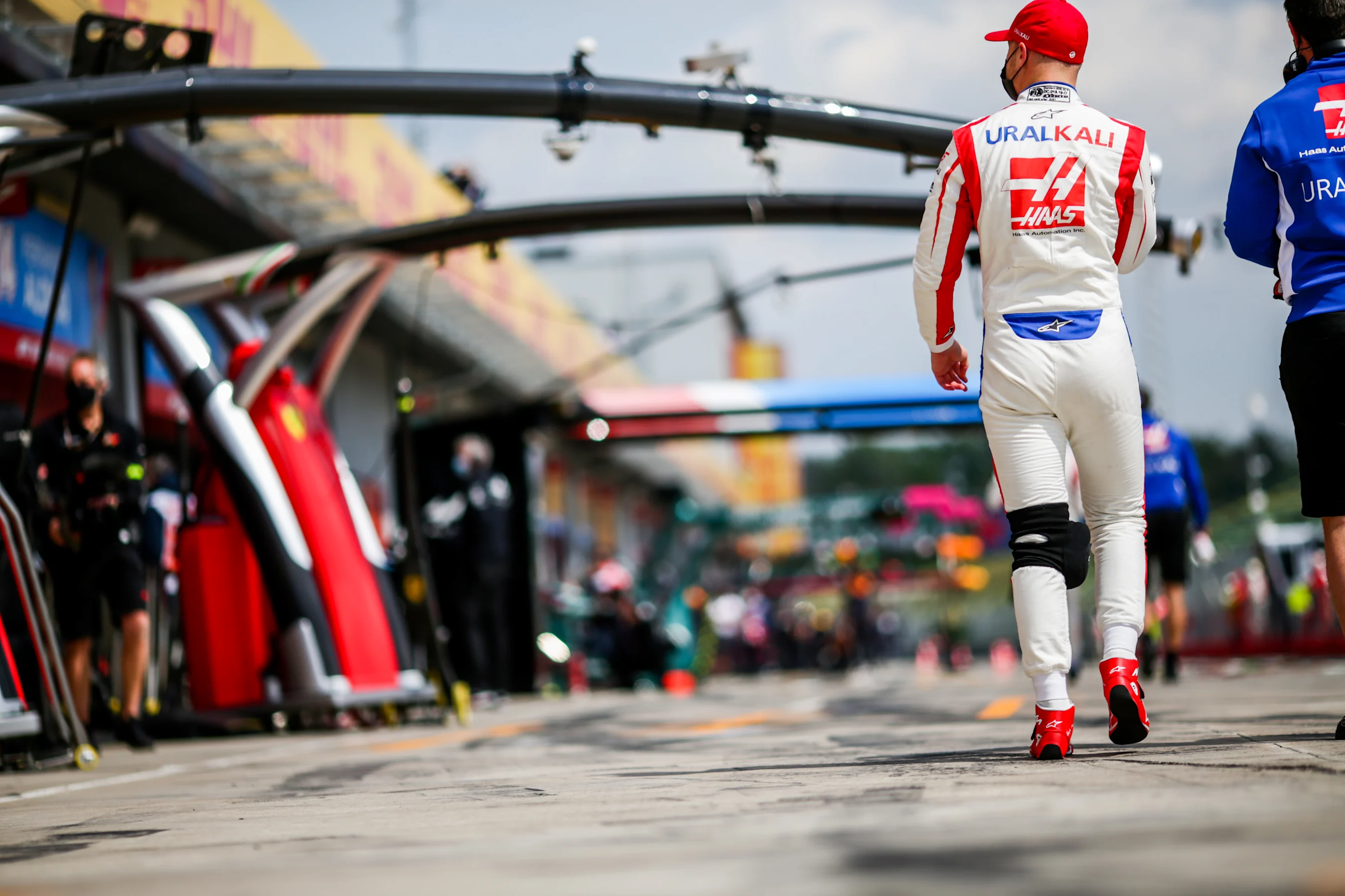 IMOLA, ITALY - APRIL 17: Nikita Mazepin of Russia and Haas  qualifying ahead of the F1 Grand Prix