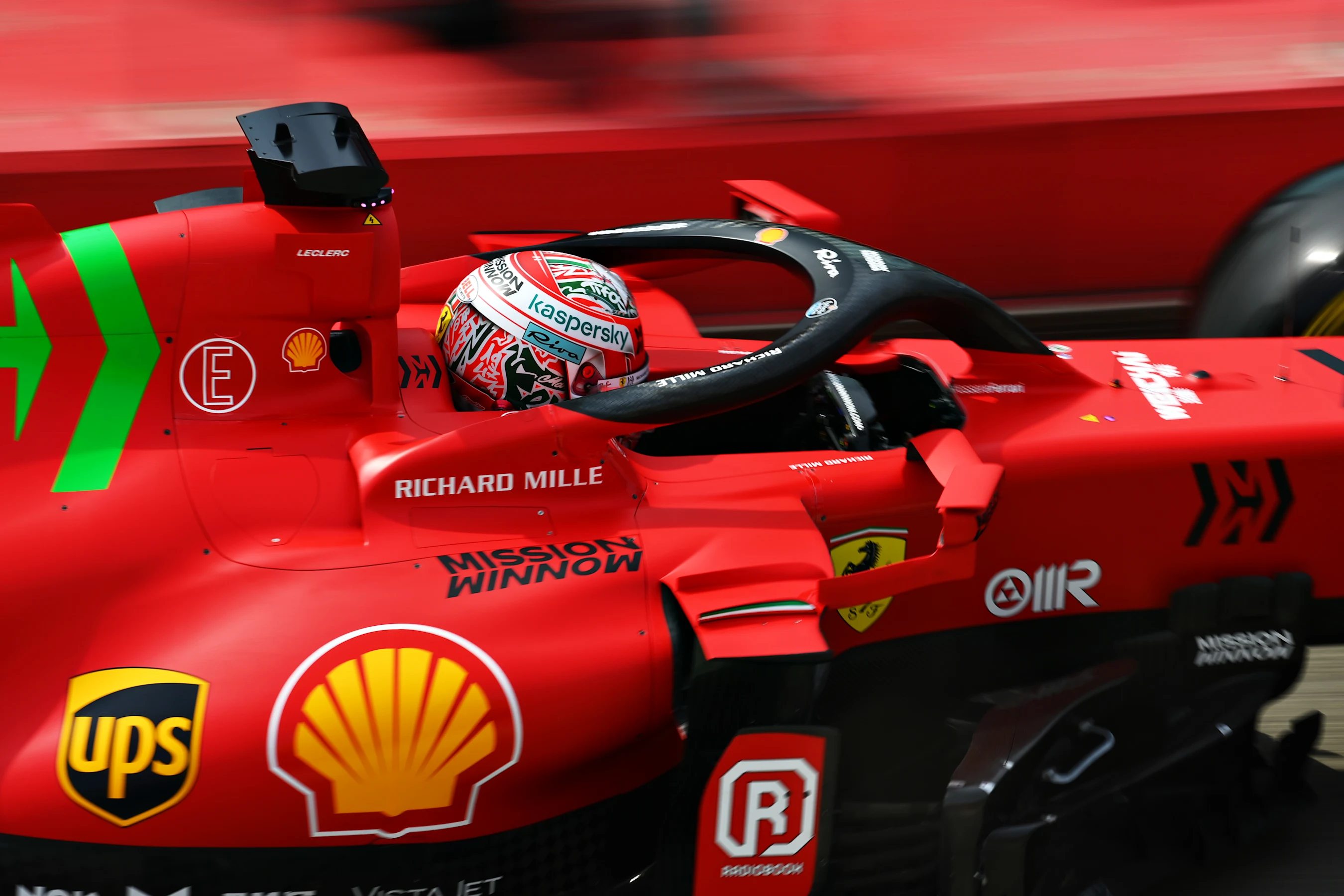 IMOLA, ITALY - APRIL 17: Charles Leclerc of Monaco driving the (16) Scuderia Ferrari SF21 in the