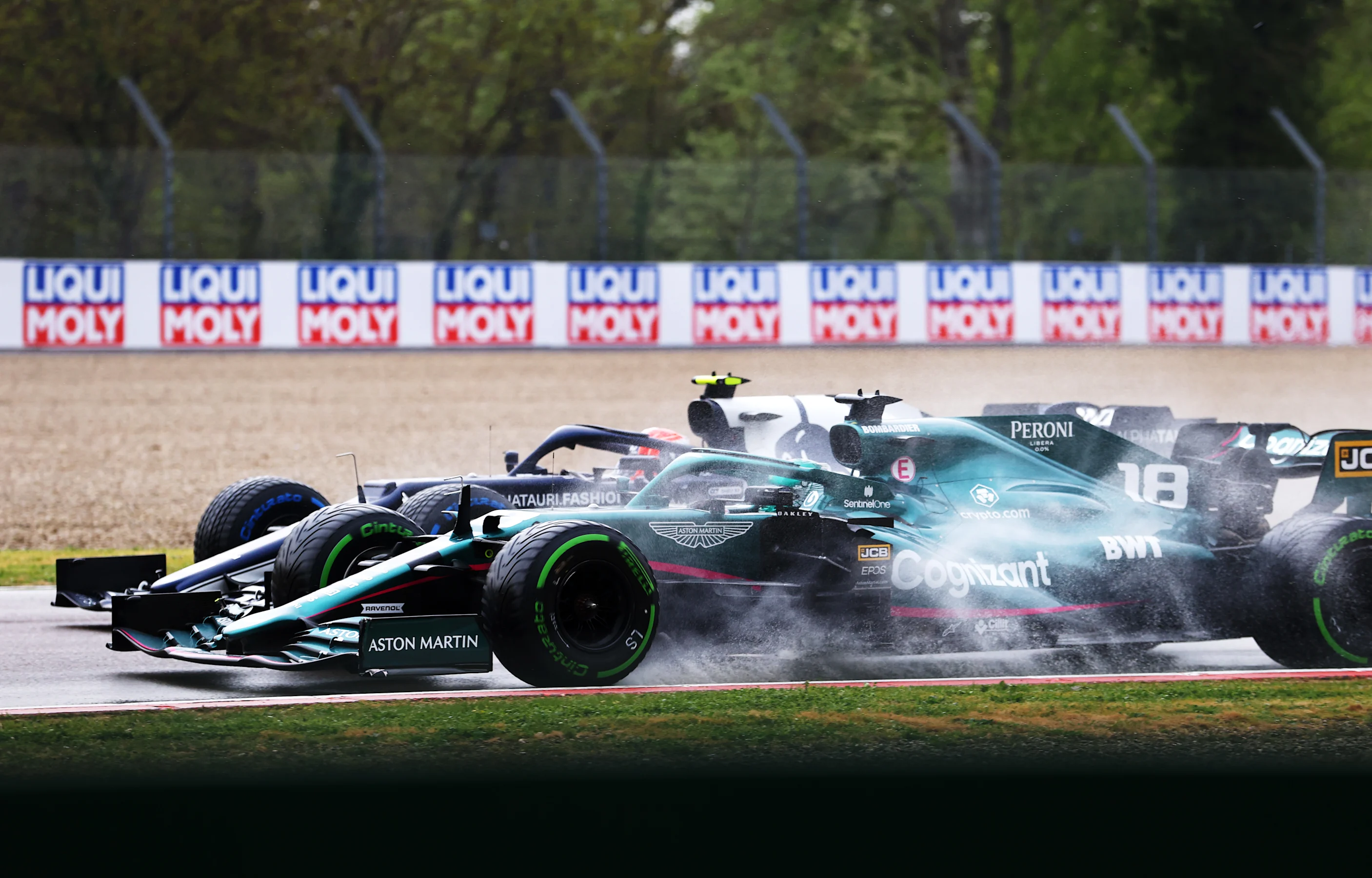 IMOLA, ITALY - APRIL 18: Pierre Gasly of France driving the (10) Scuderia AlphaTauri AT02 Honda and