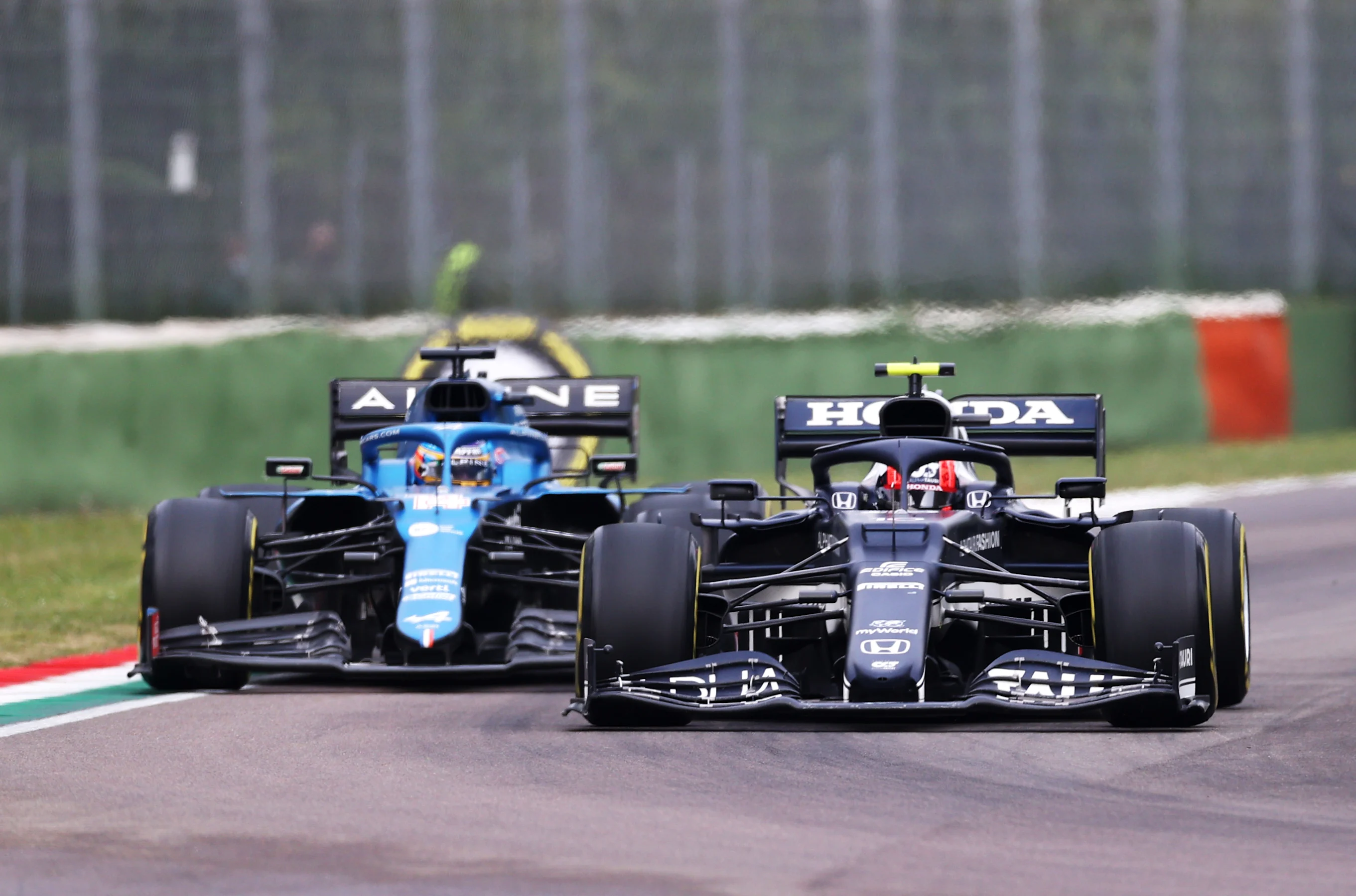 IMOLA, ITALY - APRIL 18: Pierre Gasly of France driving the (10) Scuderia AlphaTauri AT02 Honda and