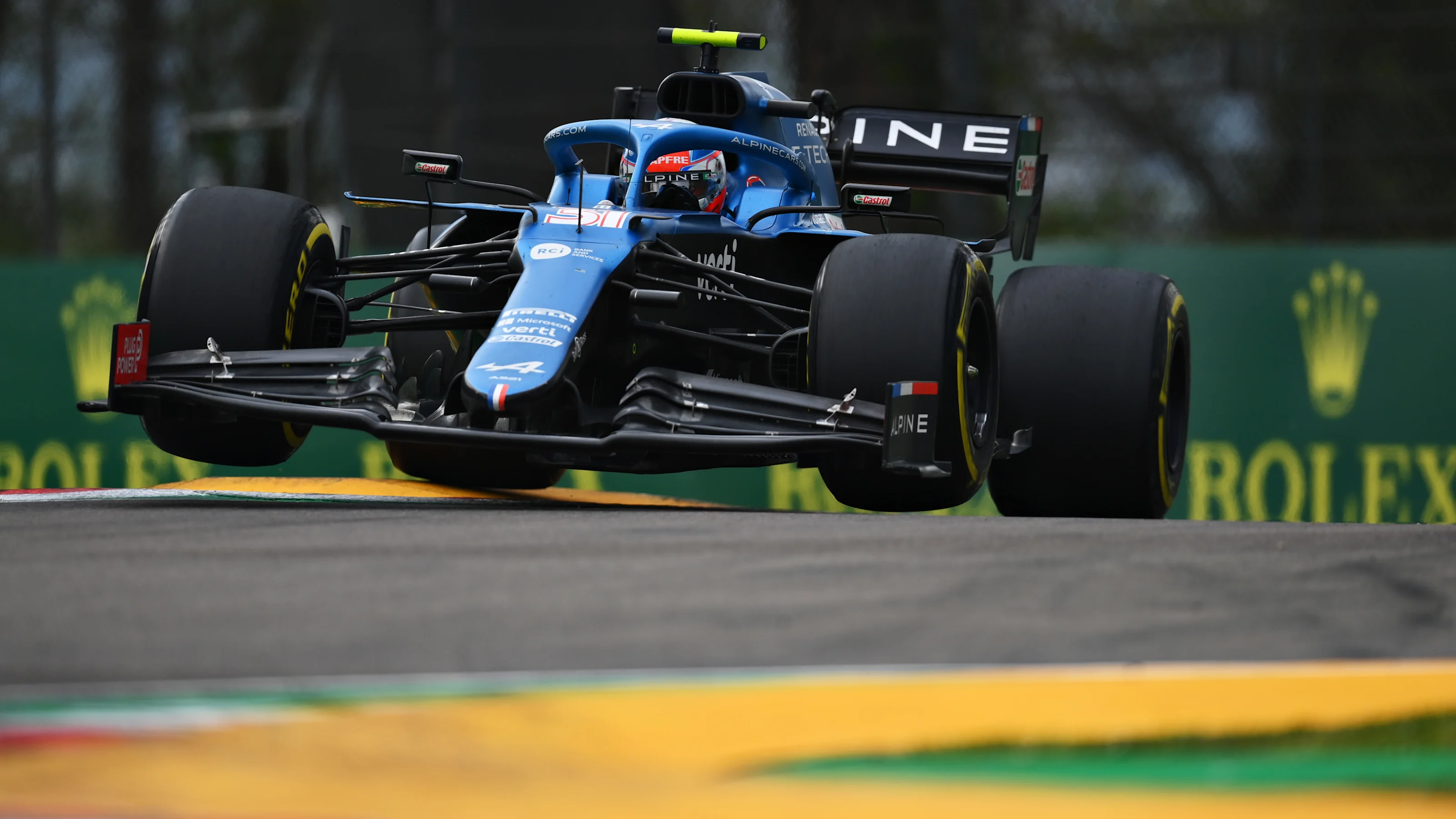 IMOLA, ITALY - APRIL 18: Esteban Ocon of France driving the (31) Alpine A521 Renault during the F1