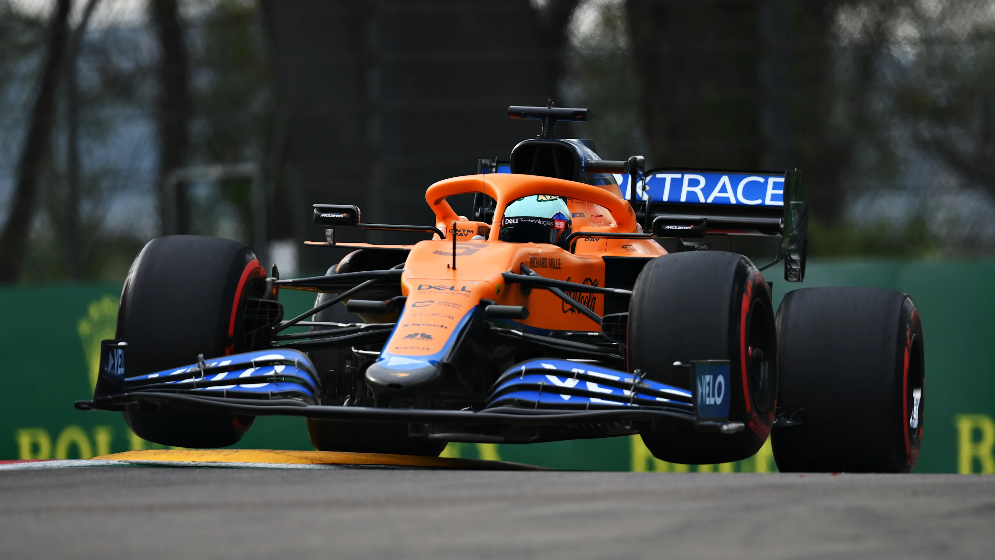 IMOLA, ITALY - APRIL 18: Daniel Ricciardo of Australia driving the (3) McLaren F1 Team MCL35M