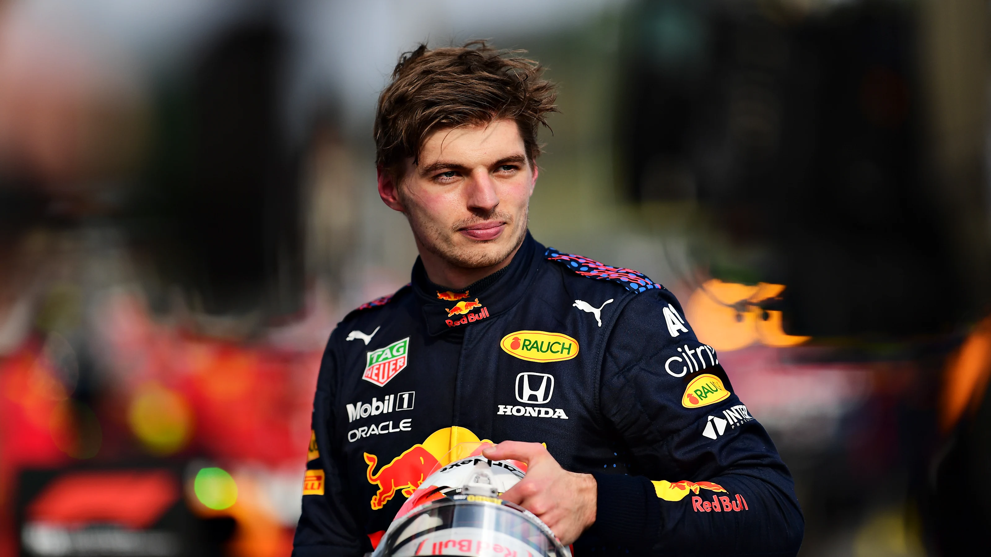 IMOLA, ITALY - APRIL 18: Race winner Max Verstappen of Netherlands and Red Bull Racing celebrates