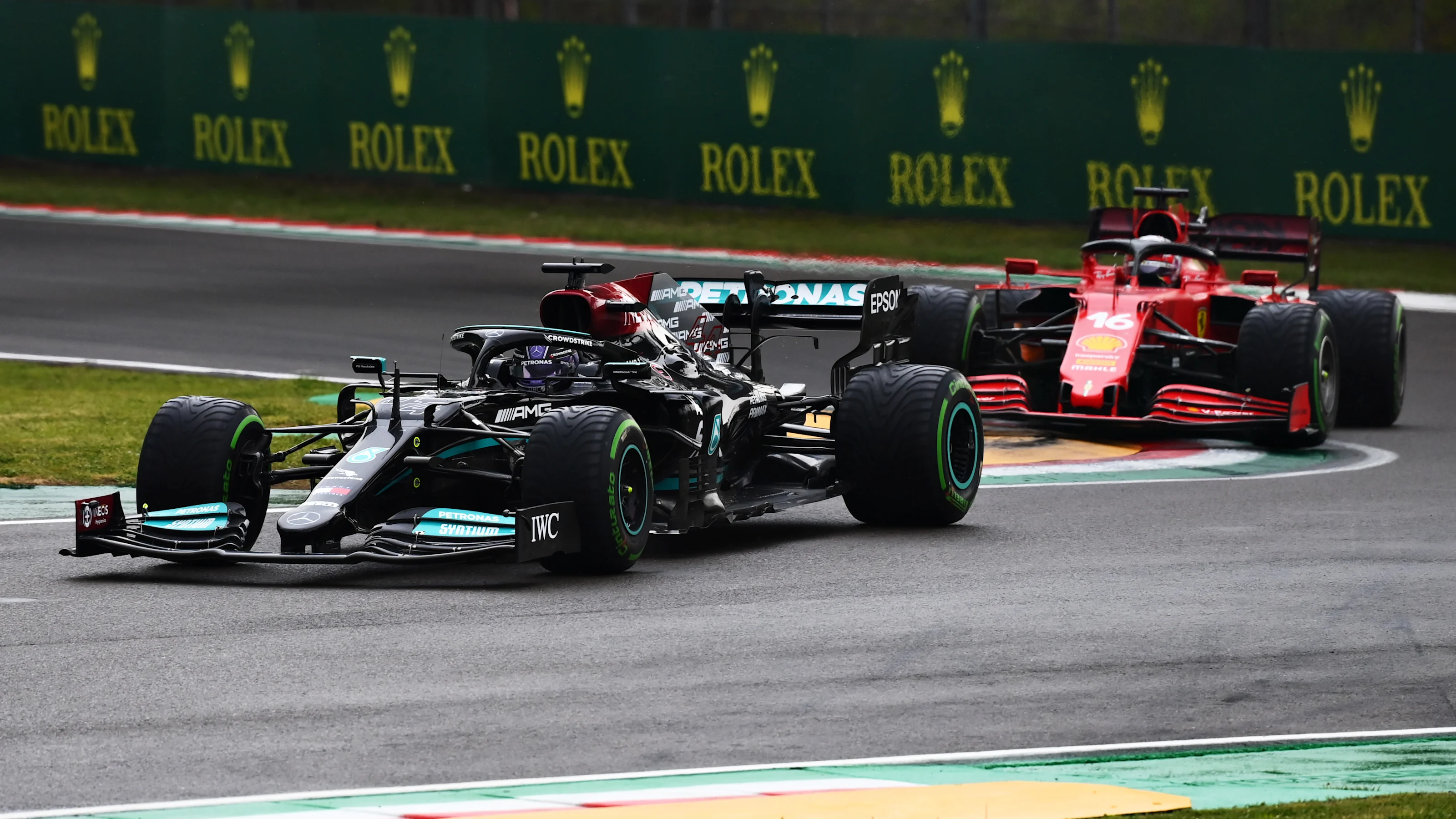 IMOLA, ITALY - APRIL 18: Lewis Hamilton of Great Britain driving the (44) Mercedes AMG Petronas F1
