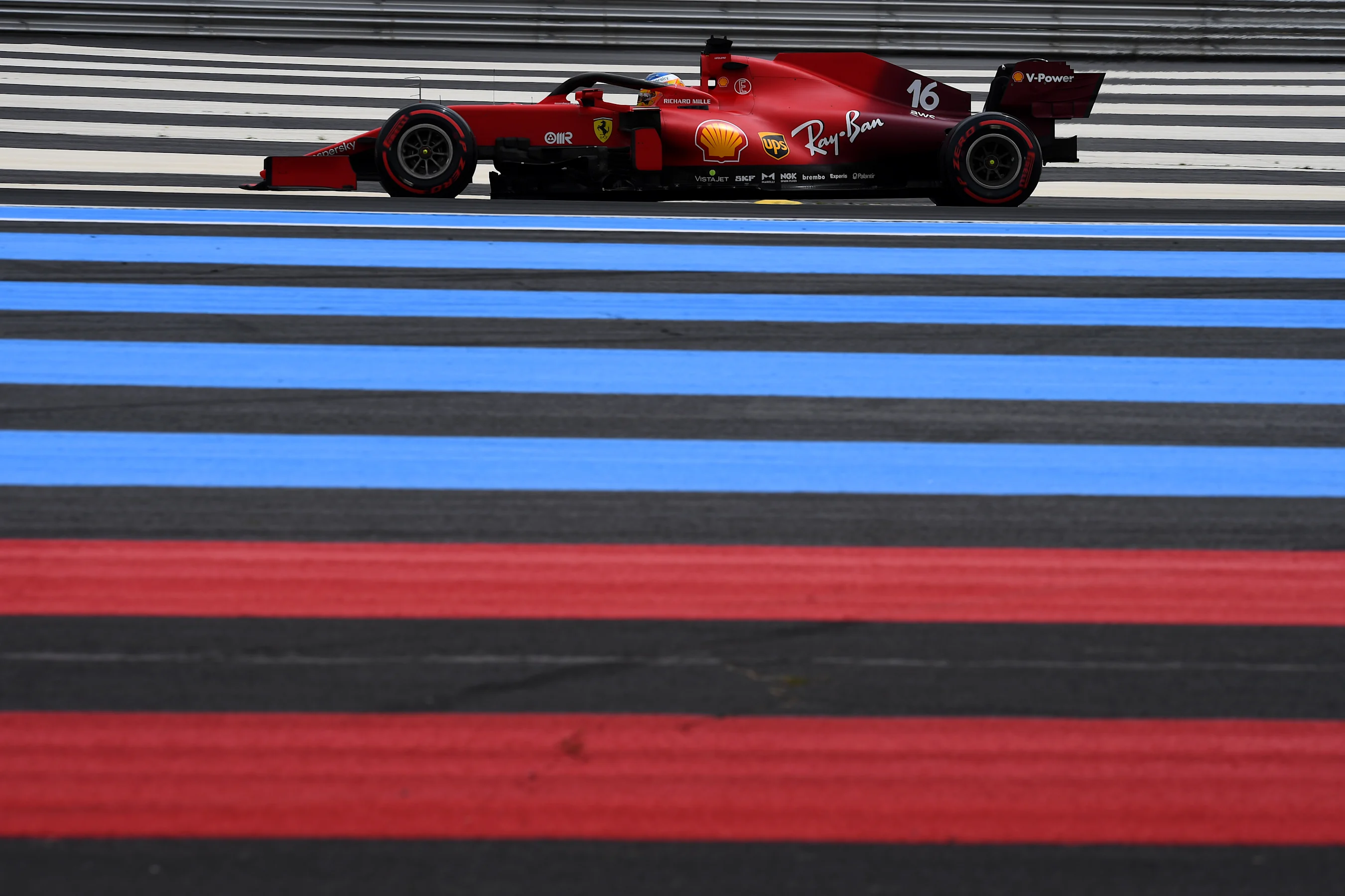 LE CASTELLET, FRANCE - JUNE 19: Charles Leclerc of Monaco driving the (16) Scuderia Ferrari SF21 on