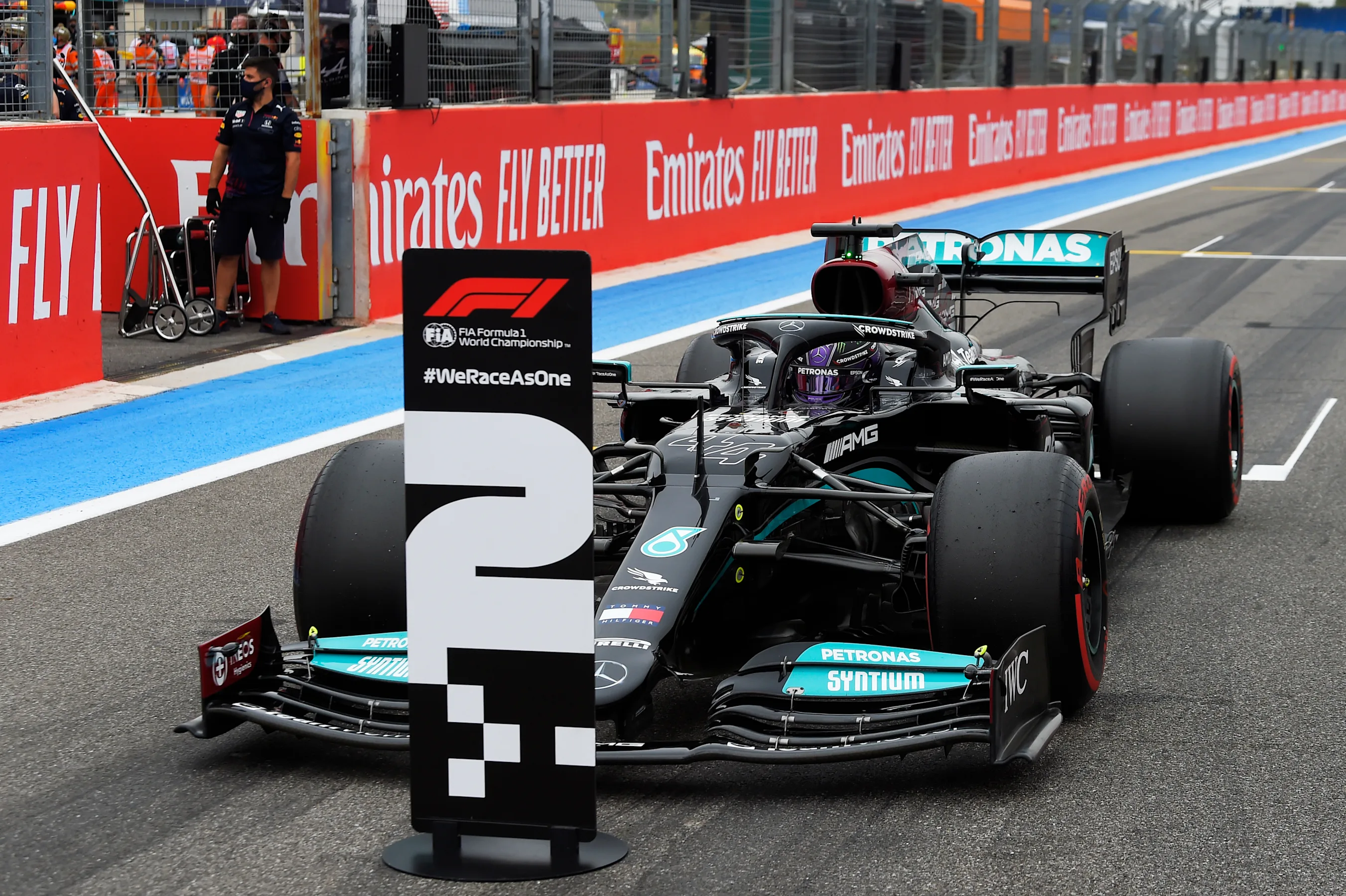 LE CASTELLET, FRANCE - JUNE 19: Second placed qualifier Lewis Hamilton of Great Britain and