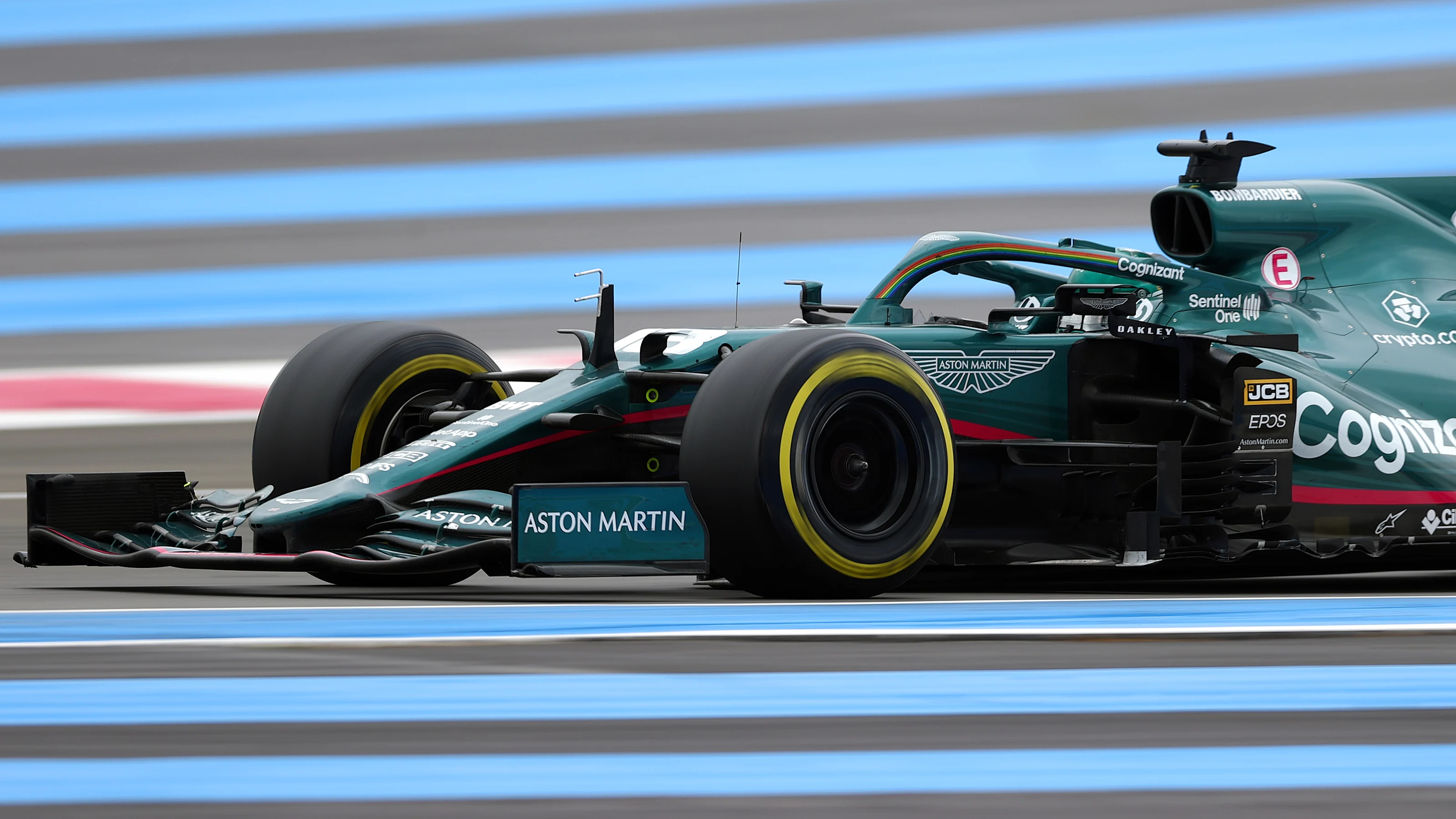LE CASTELLET, FRANCE - JUNE 20: Lance Stroll of Canada driving the (18) Aston Martin AMR21 Mercedes