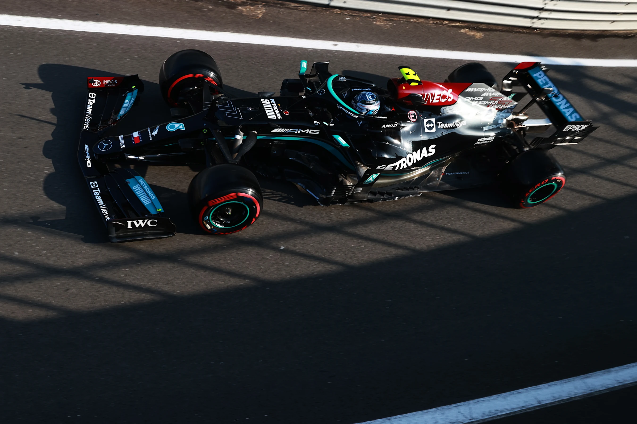 NORTHAMPTON, ENGLAND - JULY 16: Valtteri Bottas of Finland driving the (77) Mercedes AMG Petronas