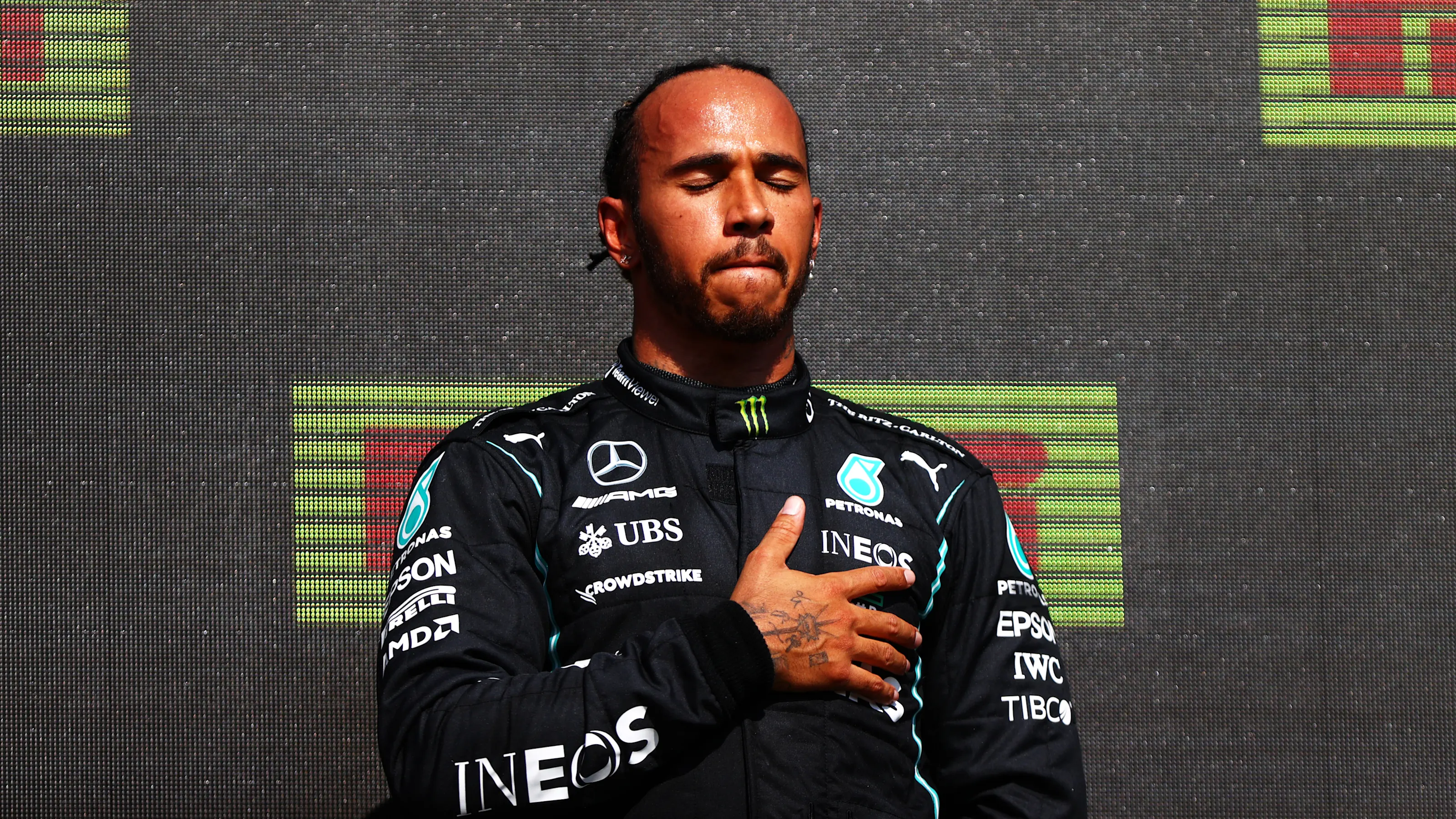 NORTHAMPTON, ENGLAND - JULY 18: Race winner Lewis Hamilton of Great Britain and Mercedes GP