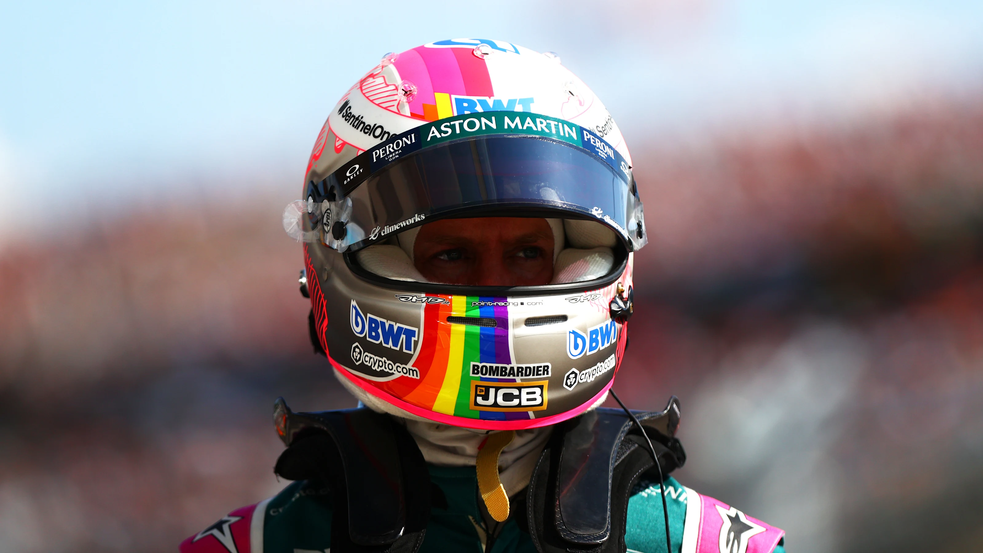 BUDAPEST, HUNGARY - JULY 31: Sebastian Vettel of Germany and Aston Martin F1 Team looks on in parc